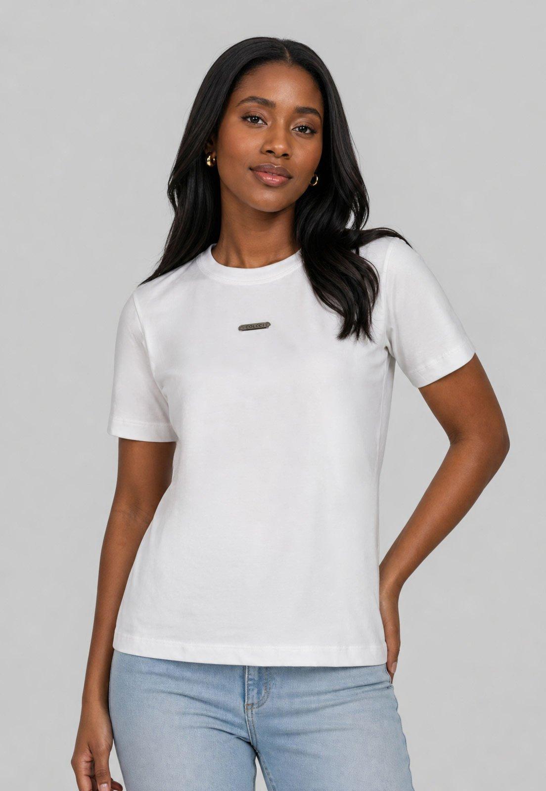 Camiseta Feminina Colcci Básica Branco