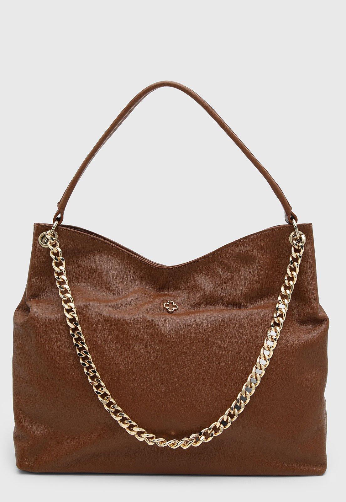Bolsa Feminina Capodarte Grande Corrente Marrom