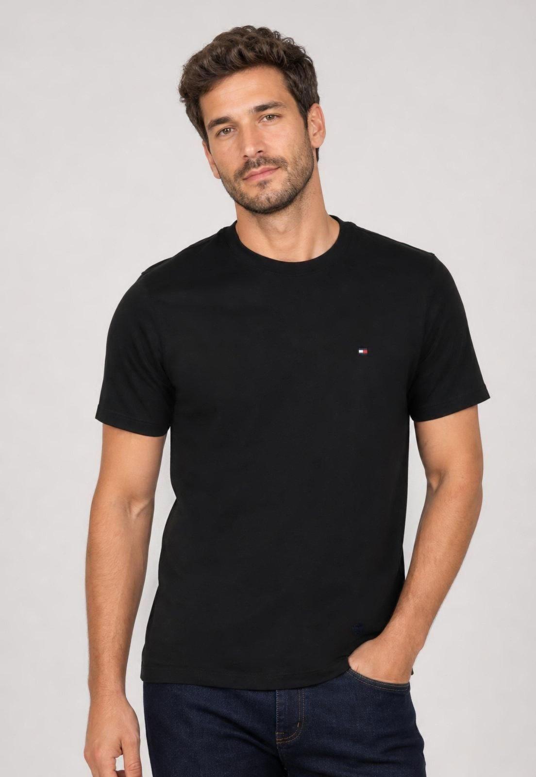 Camiseta Masculina Tommy Hilfiger Clássica Preta