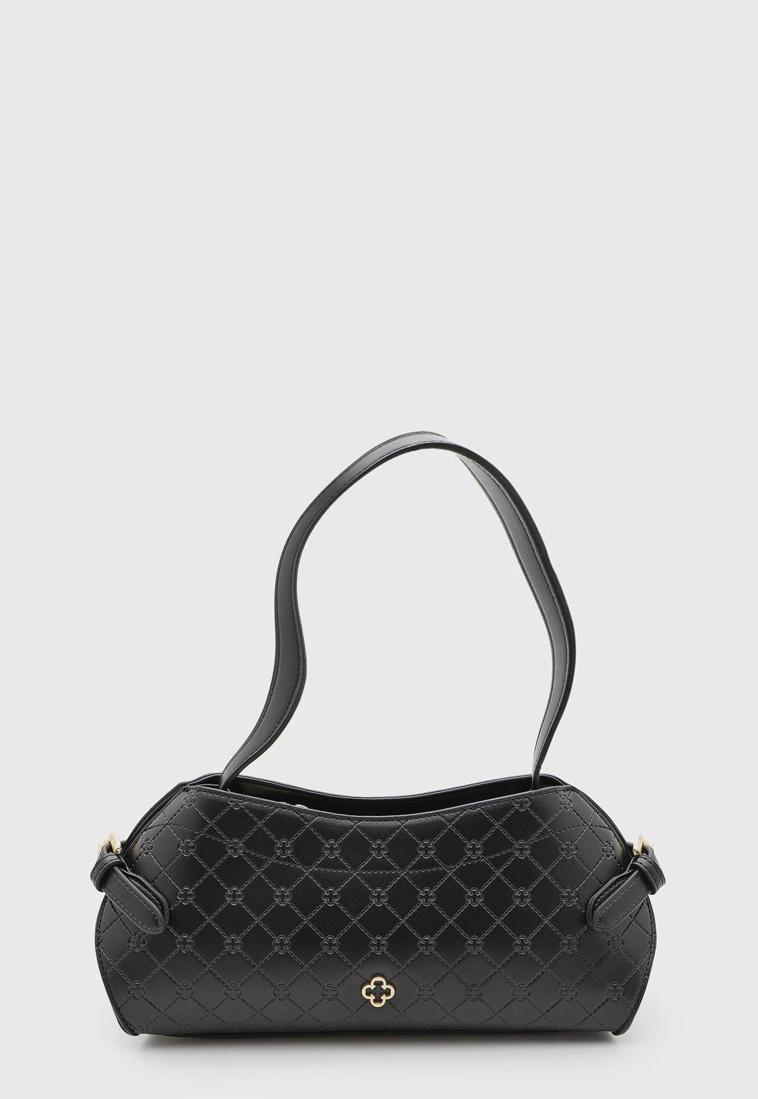 Bolsa Capodarte Estruturada Quiltada Preta
