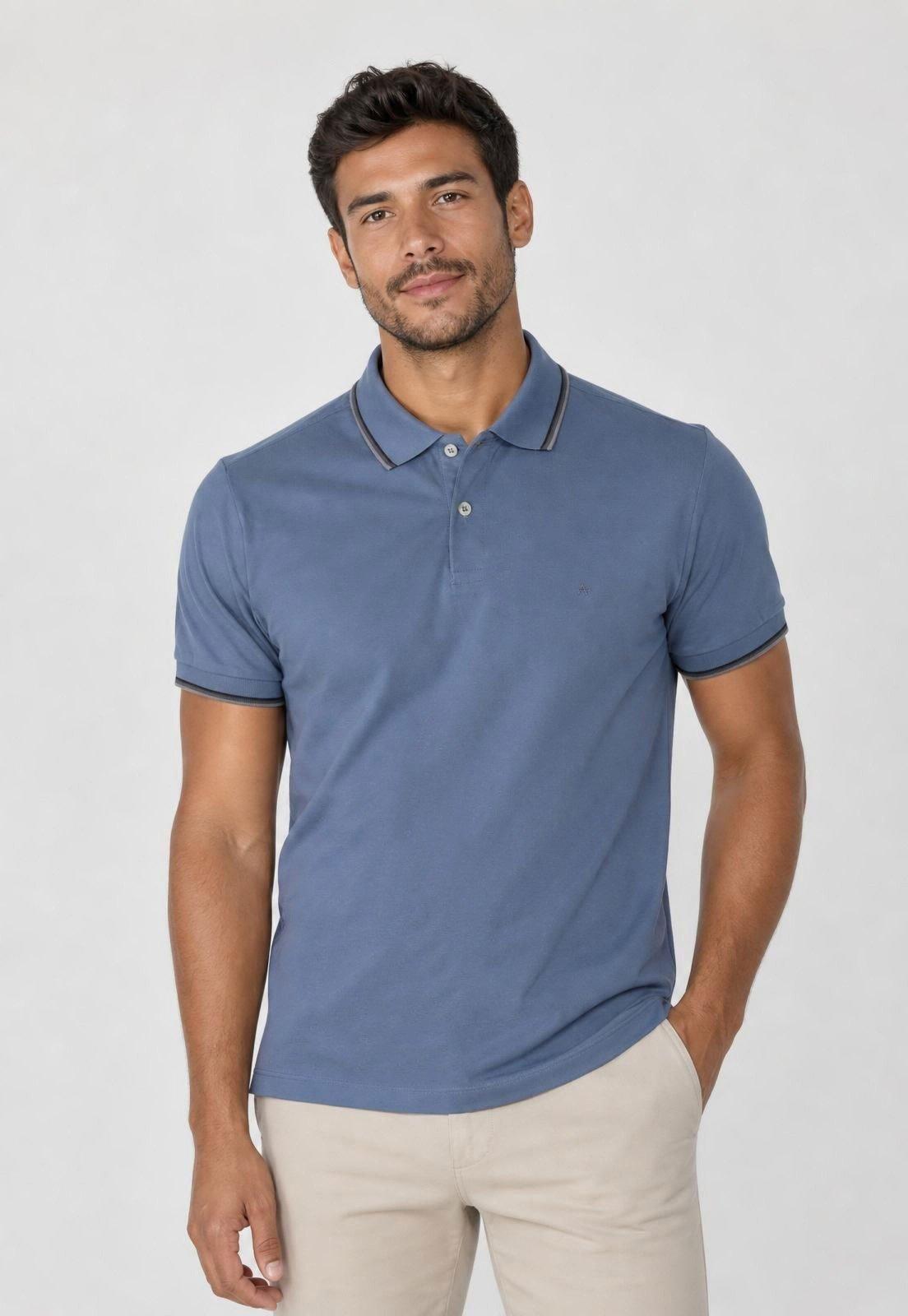 Polo Masculina Aramis Gola Tradicional Azul