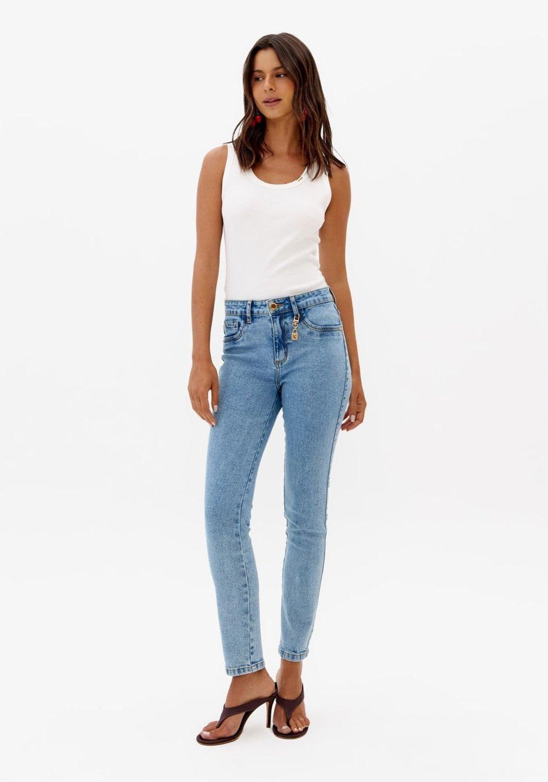 Calça Jeans Skinny Cintura Média Lança Perfume