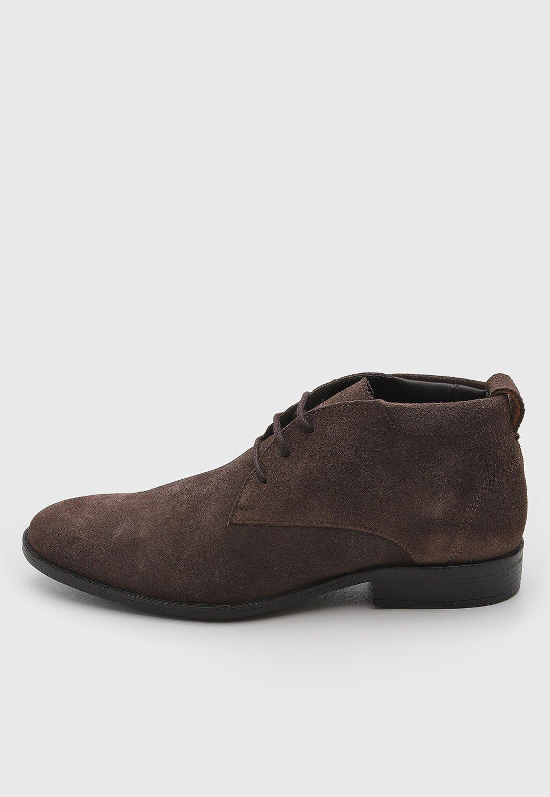 Bota Masculina John John Couro Aston Camurça Marrom