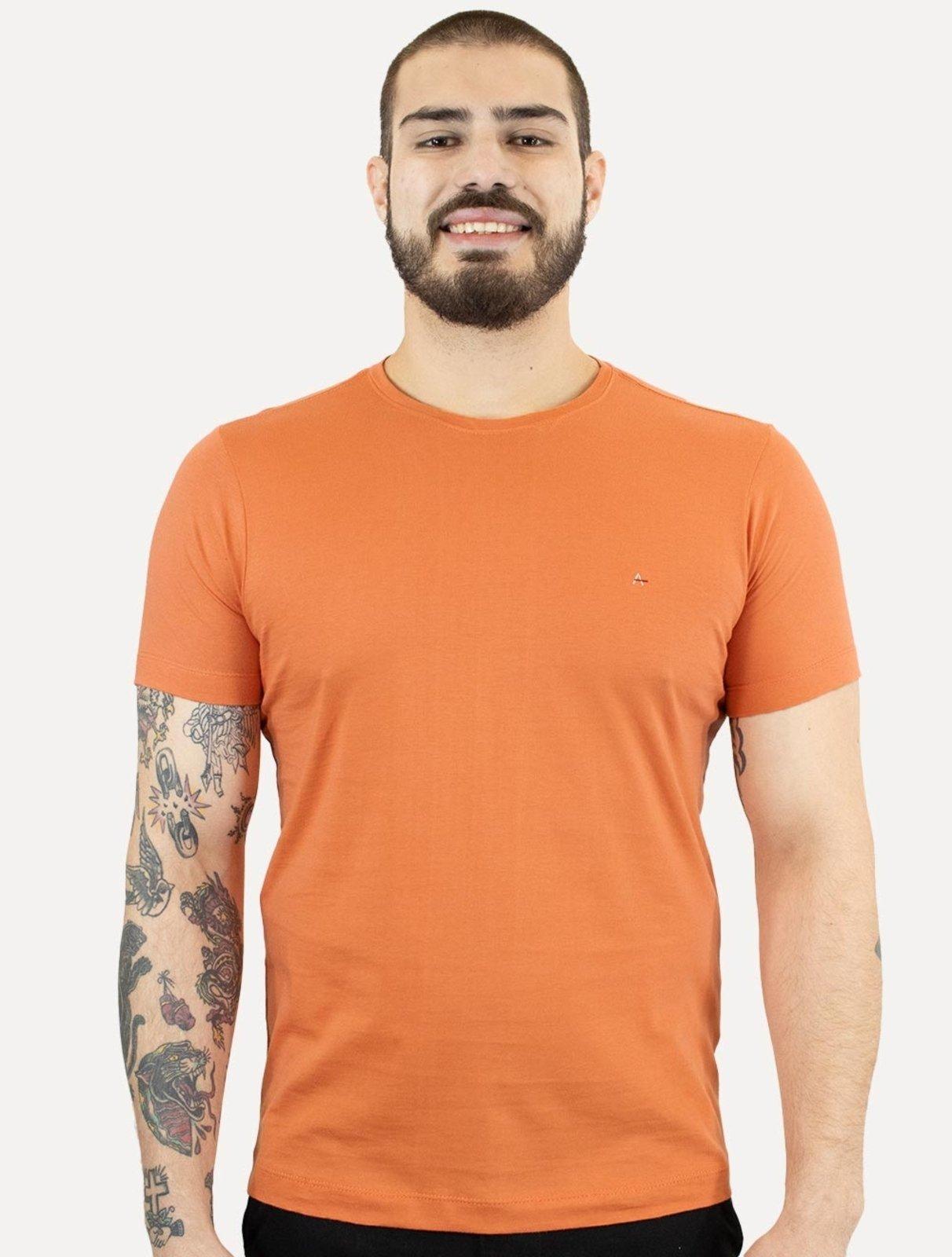 Camiseta Aramis Masculina Basic Lisa Laranja Coral