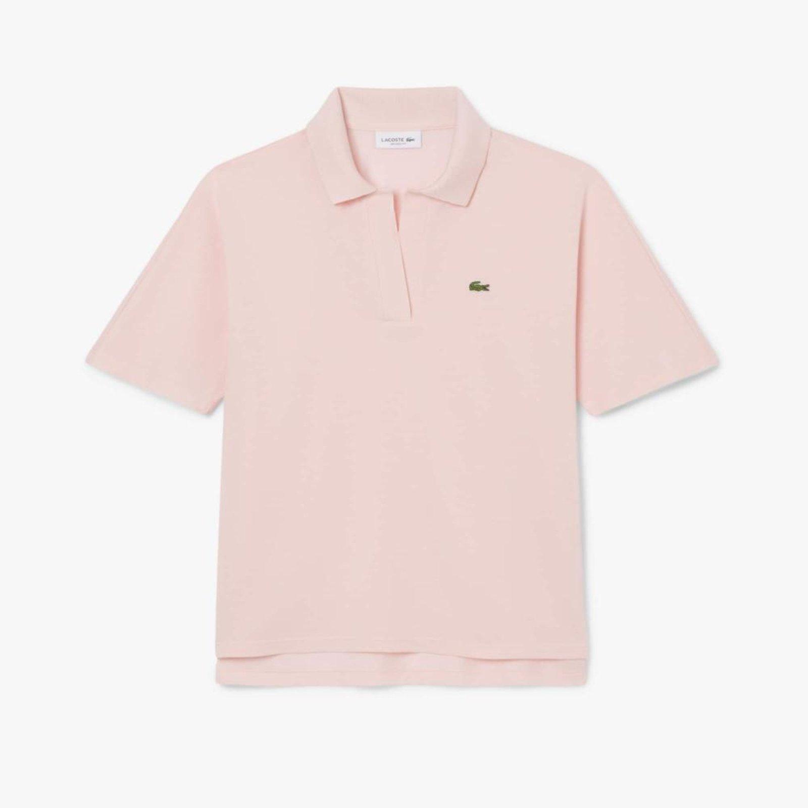 Camisa Polo Fluid Piqué Ajuste Folgado Rosa