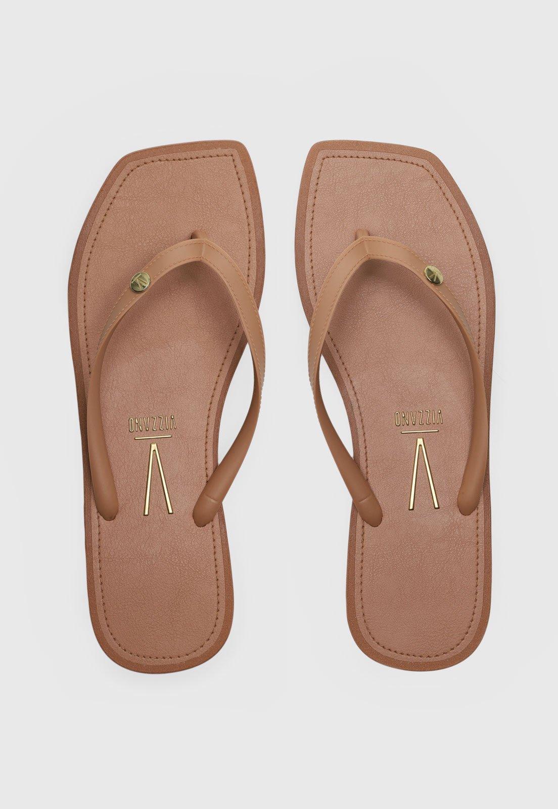 Chinelo Vizzano Bico Quadrado Bege