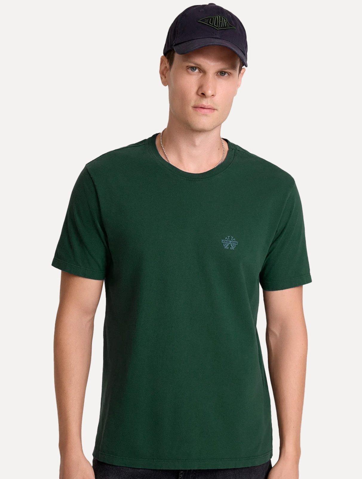 Camiseta John John Masculina Regular Fit Light Transfer Verde Escuro