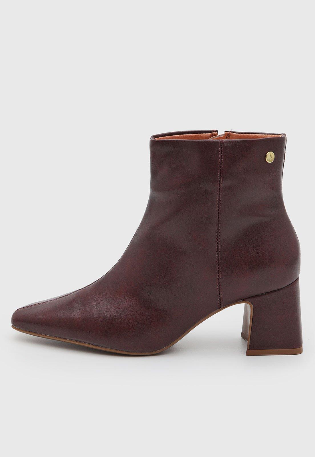 Bota Feminina Vizzano Cano Baixo Vinho