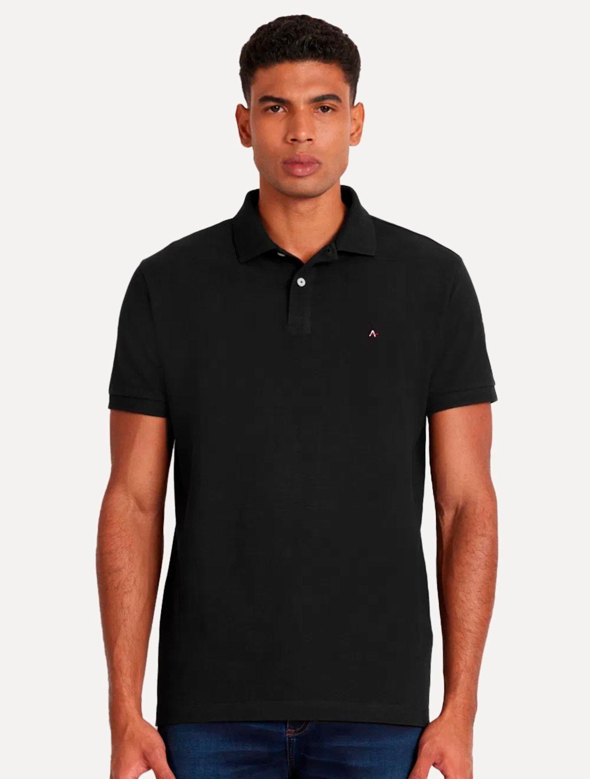 Polo Aramis Masculina Basic Piquet Preta