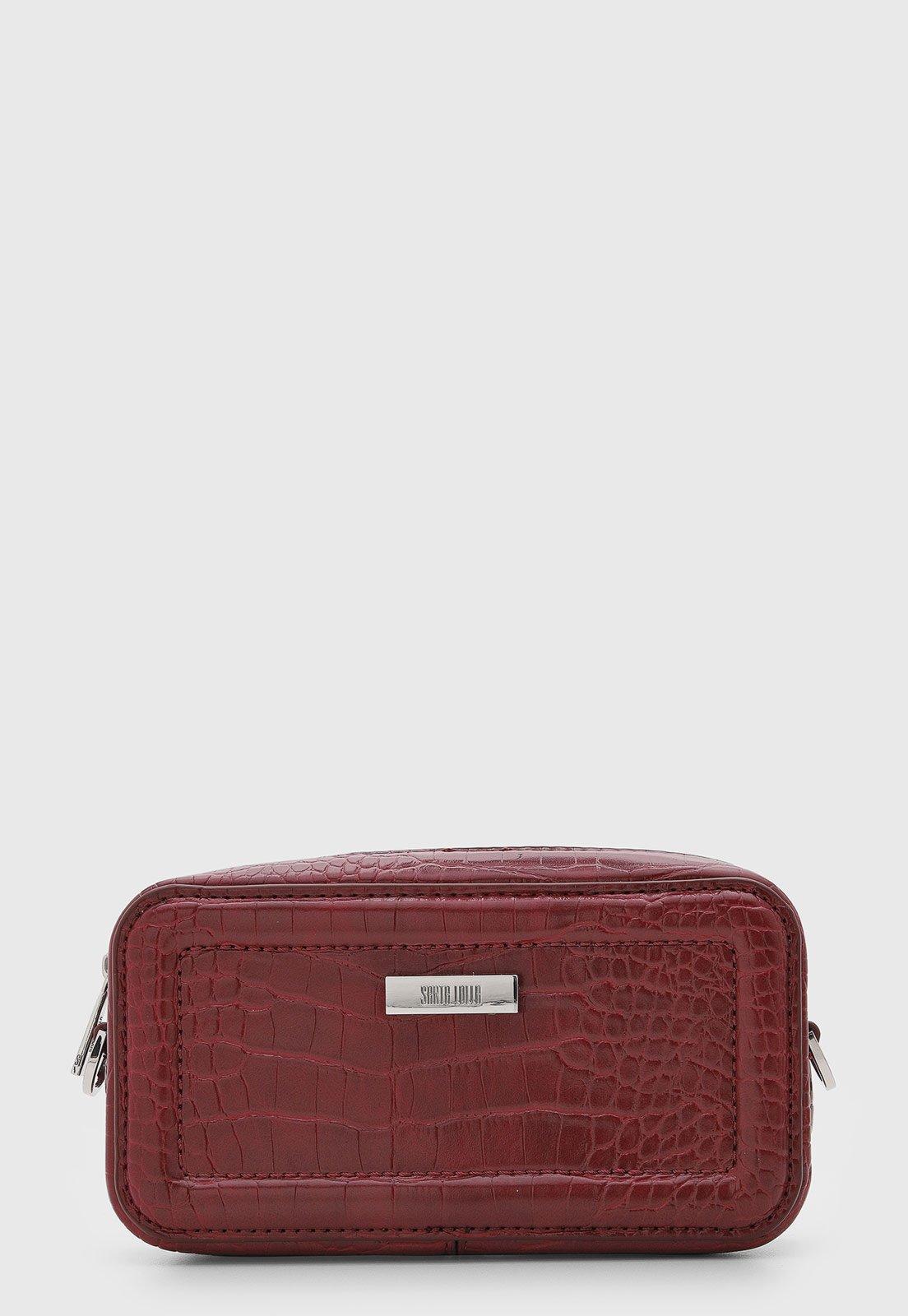 Bolsa Feminina Santa Lolla Textura Croco Vermelha