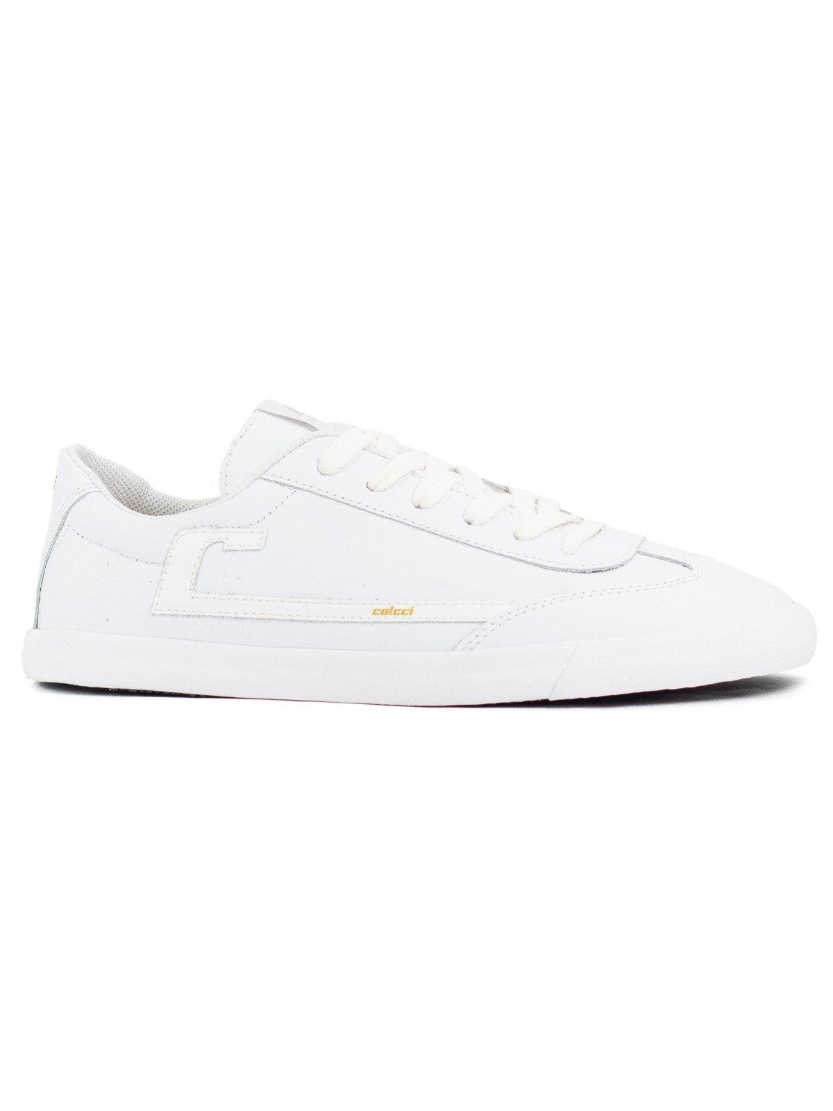 Tênis Masculino Colcci Casual Cool Suede Men Couro Cadarço Confortável Off Shell Branco