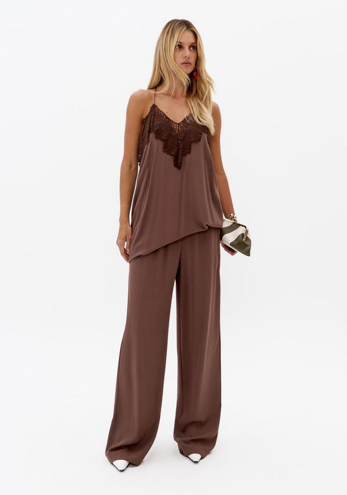 Calça Wide Leg Cintura Média Lança Perfume