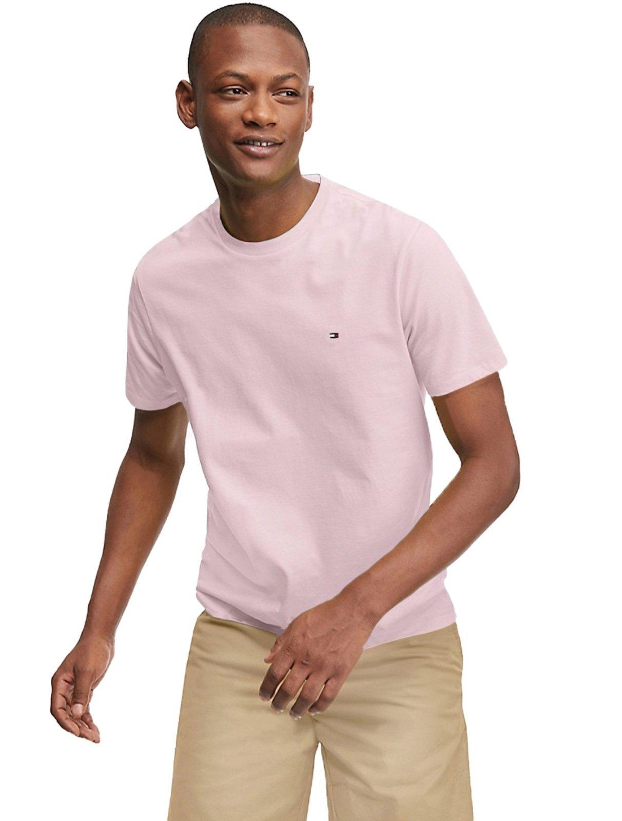 Camiseta Tommy Hilfiger Masculina Essential Cotton Icon Rosa Claro