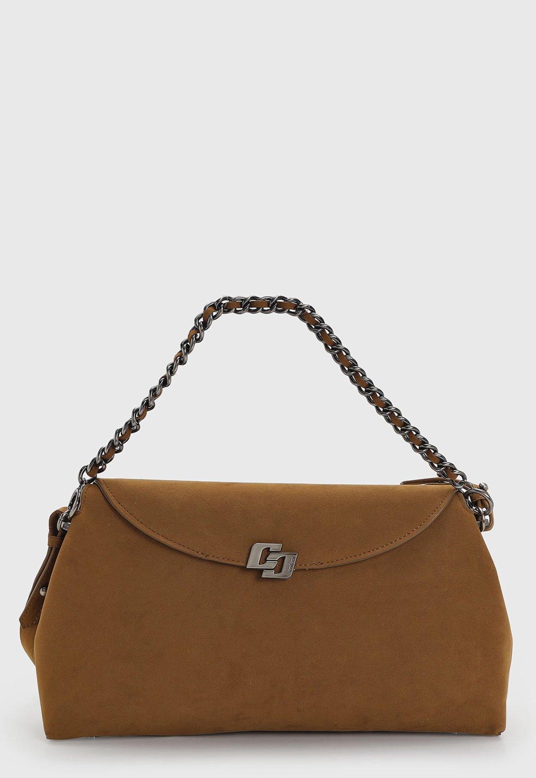 Bolsa Feminina Colcci Estruturada Alça Corrente Marrom