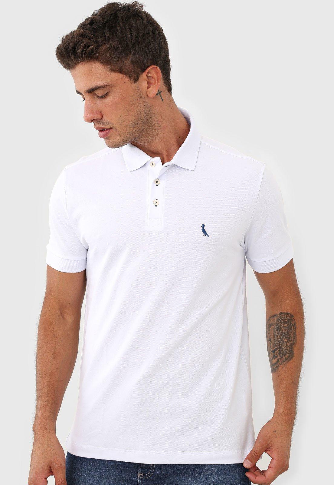 Camisa Polo Reserva Reta Logo Branca