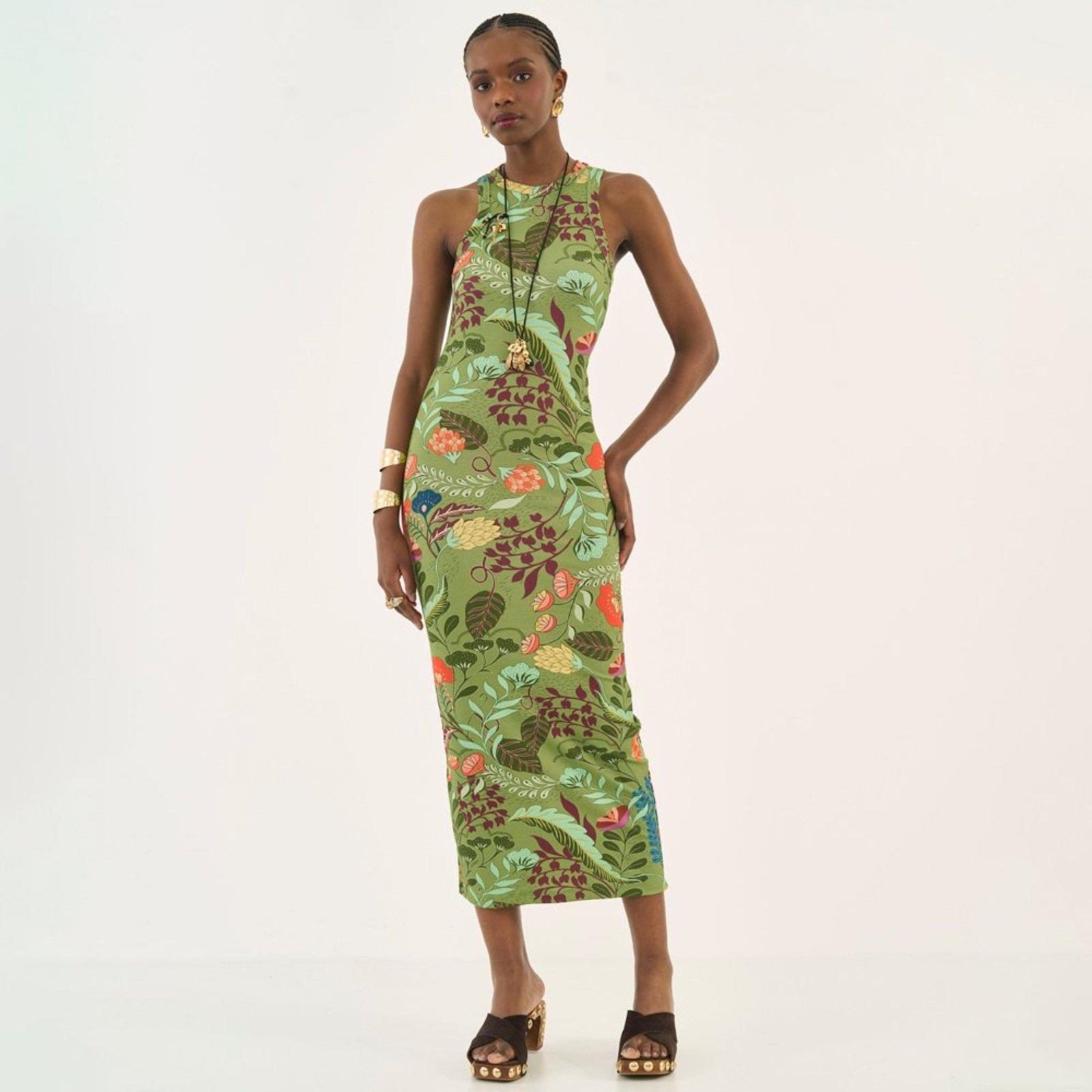 Vestido Midi Colcci Nature Ou26 Verde Feminino