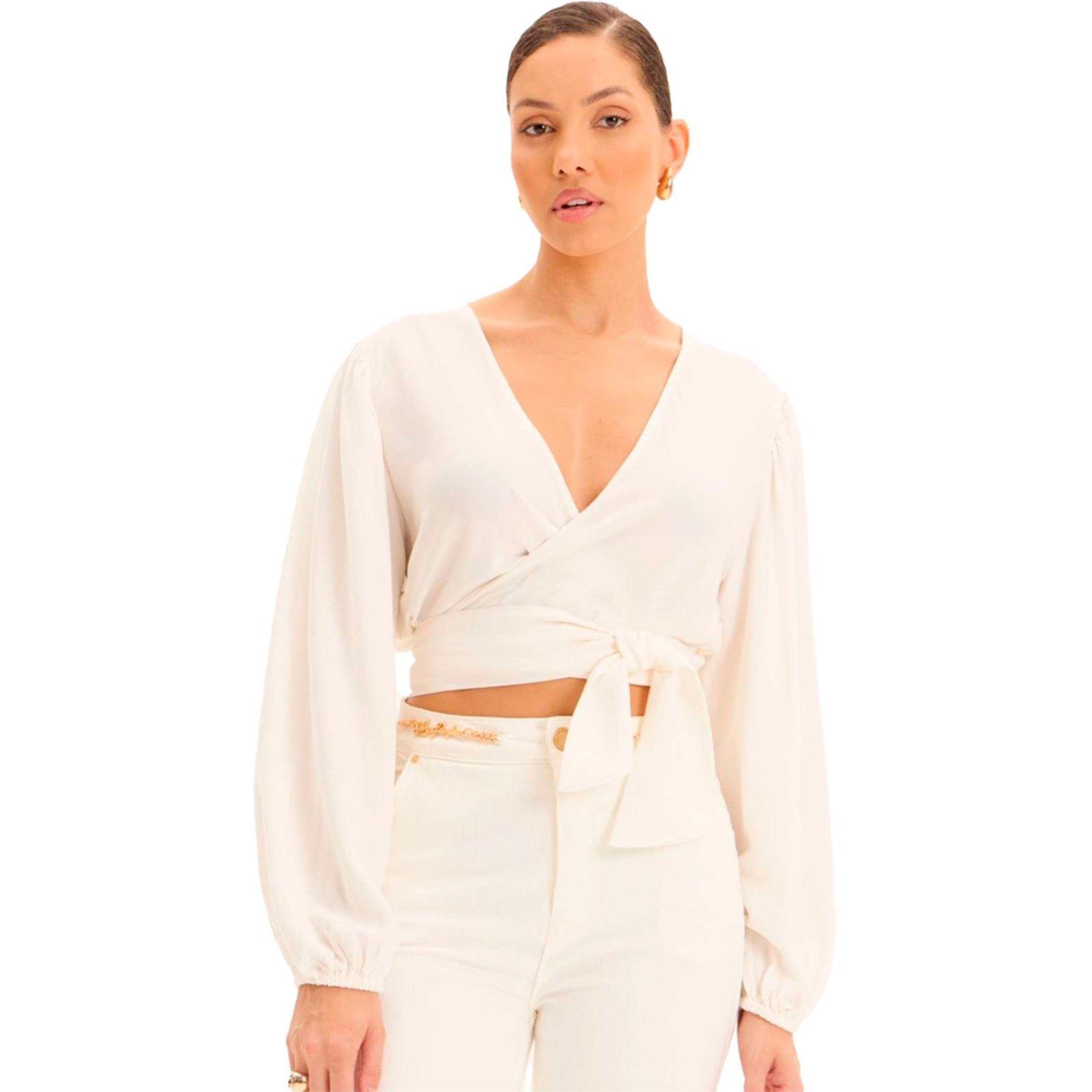 Blusa Cachequer Lança Perfume Amarra Pr25 Off White Feminino