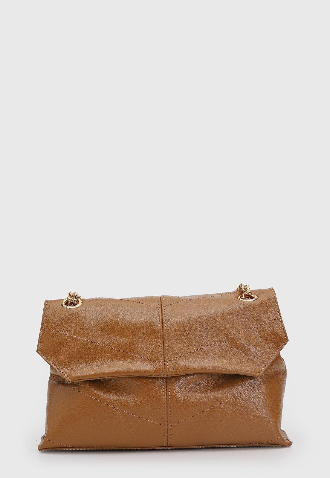 Bolsa Feminina Arezzo Estruturada Couro Caramelo