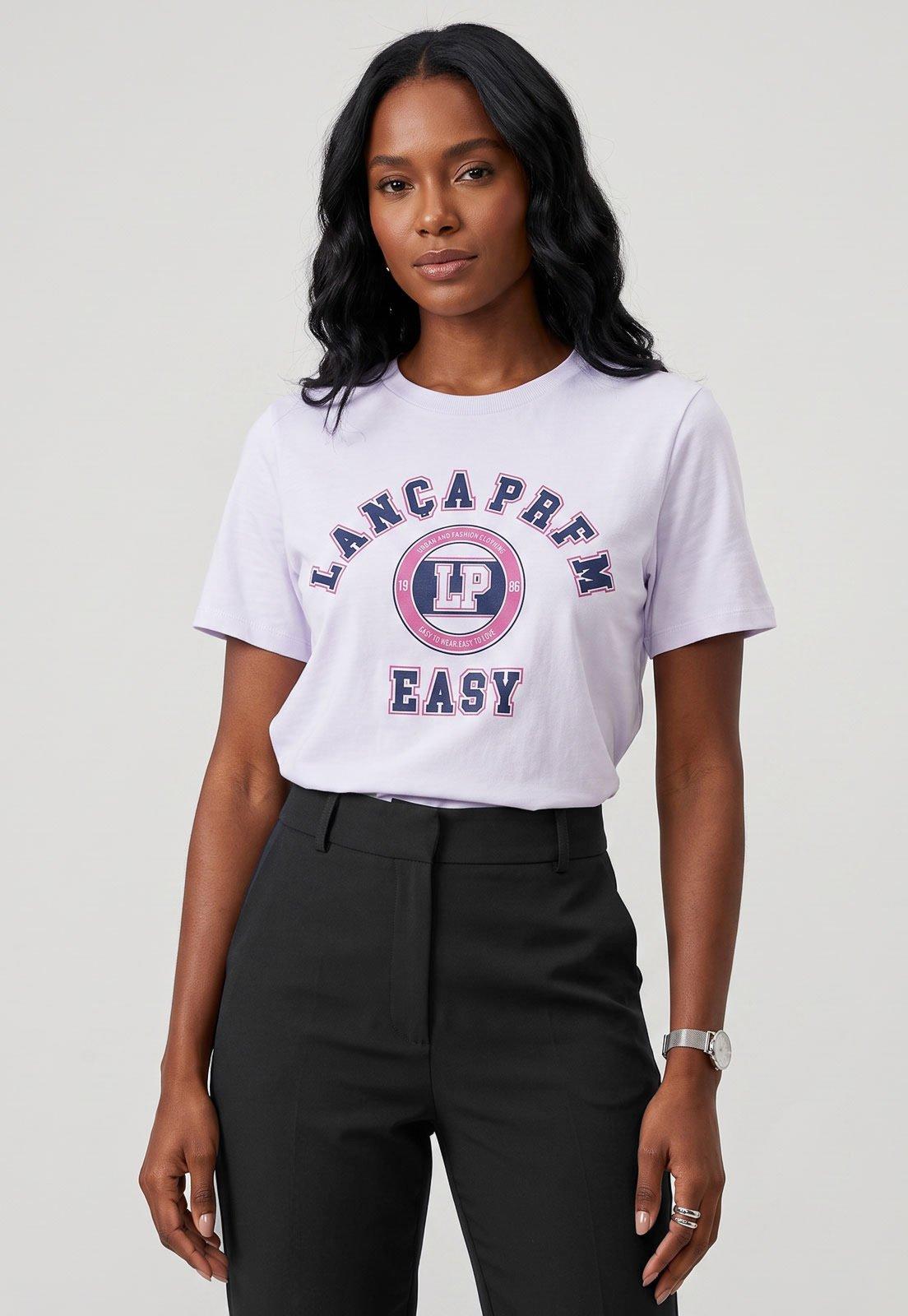 Camiseta Feminina Lança Perfume Estampa Frontal Branca