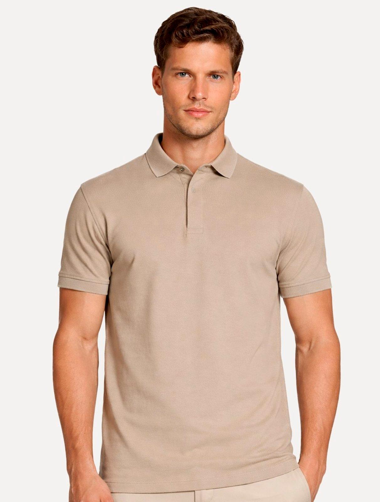 Polo Aramis Masculina Piquet Colorfix Cáqui Escuro