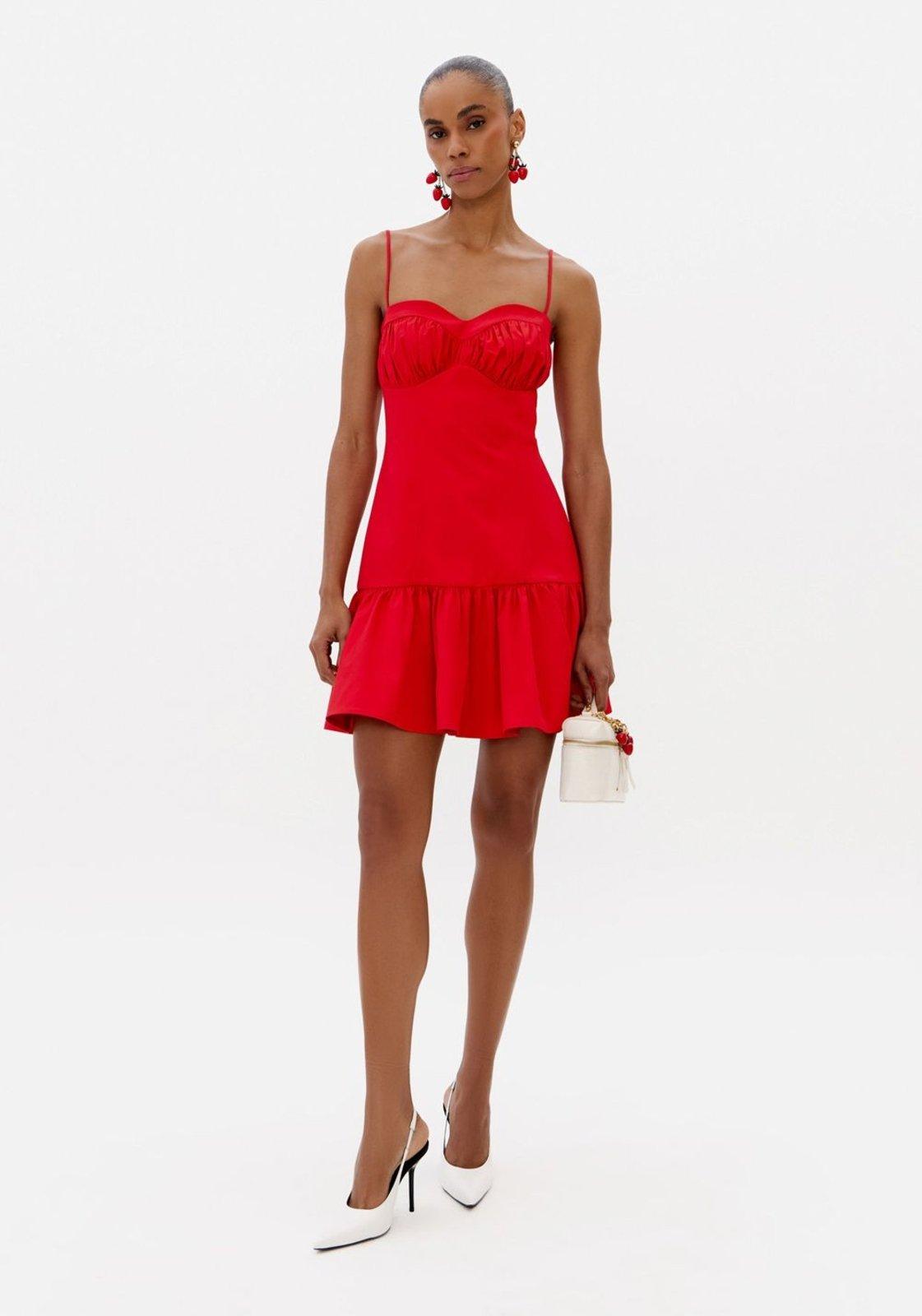 Vestido Curto De Alça Em Algodão Egípcio Lança Perfume