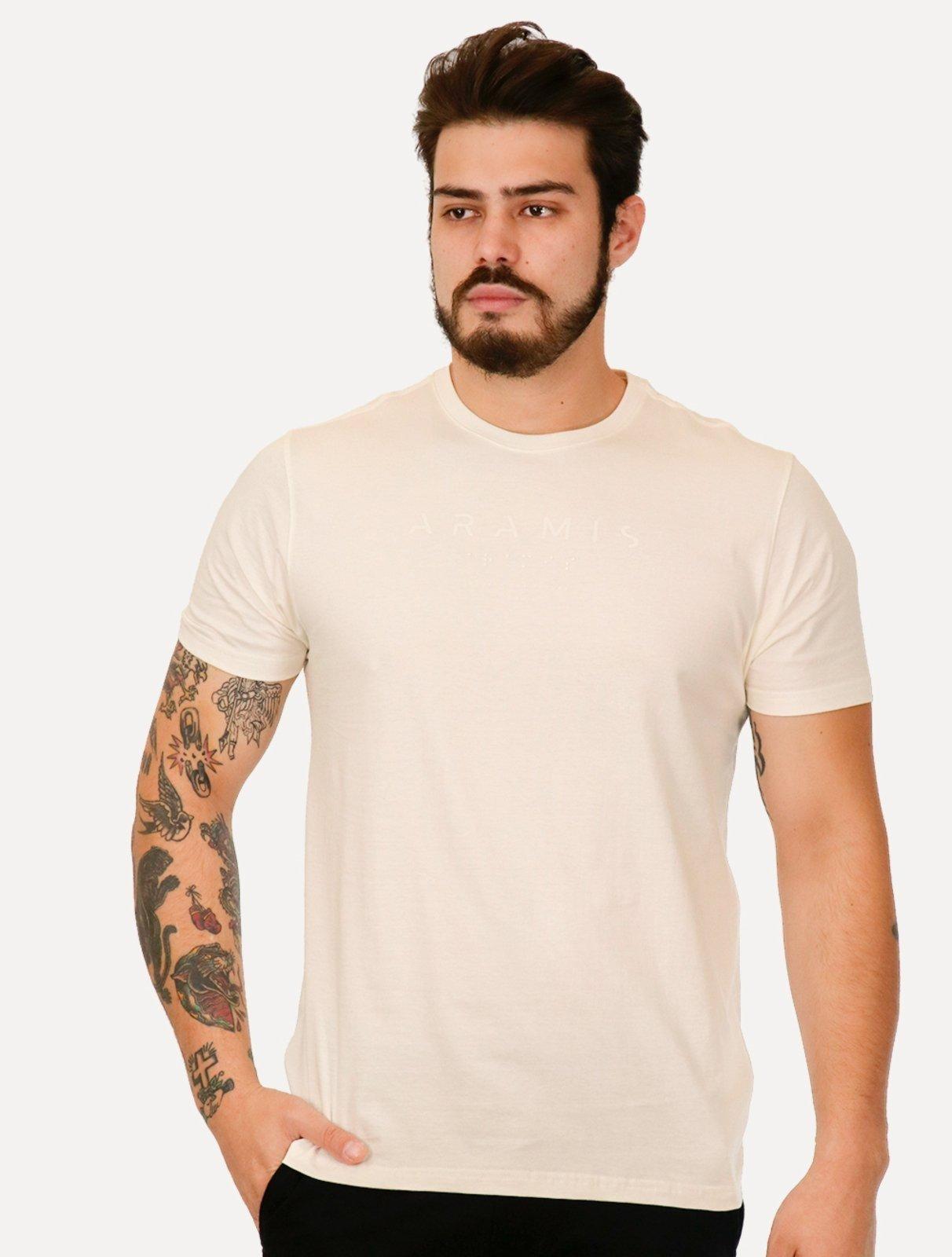 Camiseta Aramis Masculina Regular Braile Off-White
