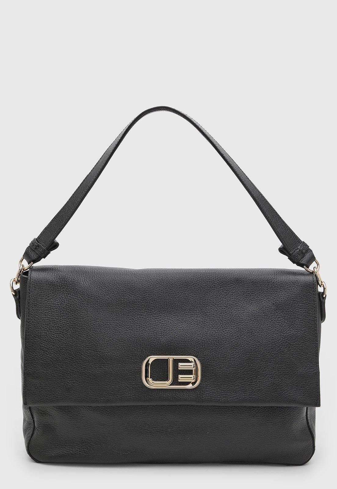 Bolsa Feminina Jorge Bischoff Couro Estruturada Preta