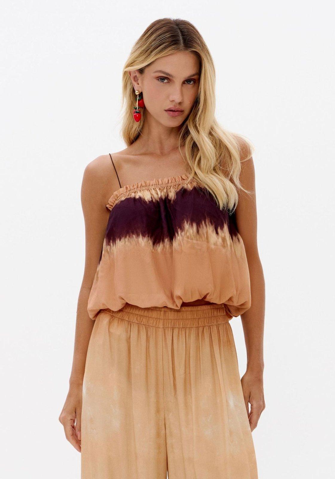 Blusa Estampada De Alça Em Viscose Lança Perfume