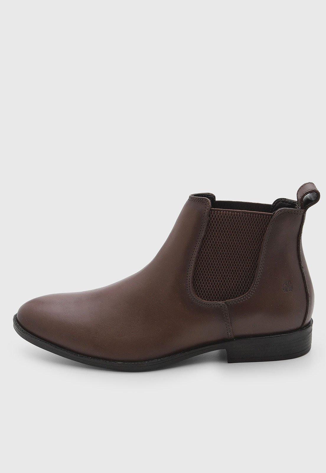 Bota Masculina John John Chelsea Aston Couro Marrom