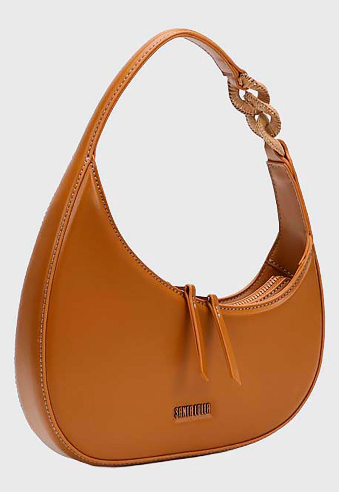 Bolsa Feminina Santa Lolla Médio Alça Trançada Caramelo
