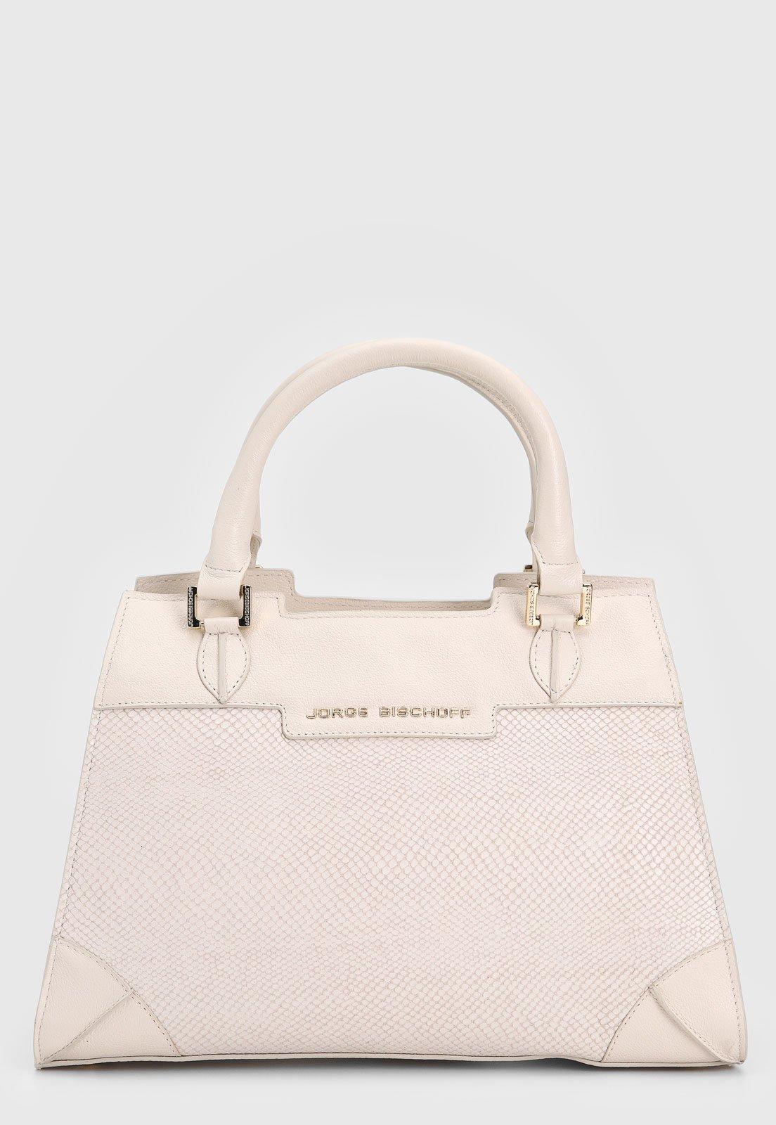 Bolsa Tiracolo Feminina Jorge Bischoff Texturizada Branca