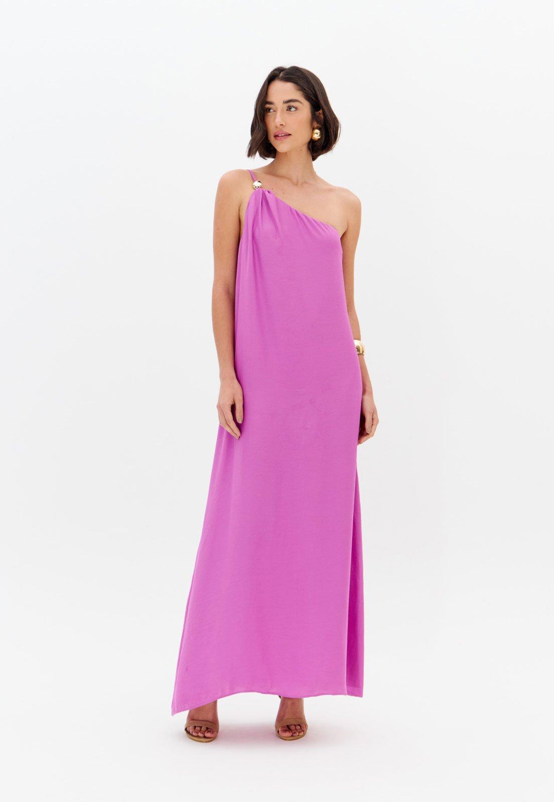 Vestido Lança Perfume Ombro Único Rosa