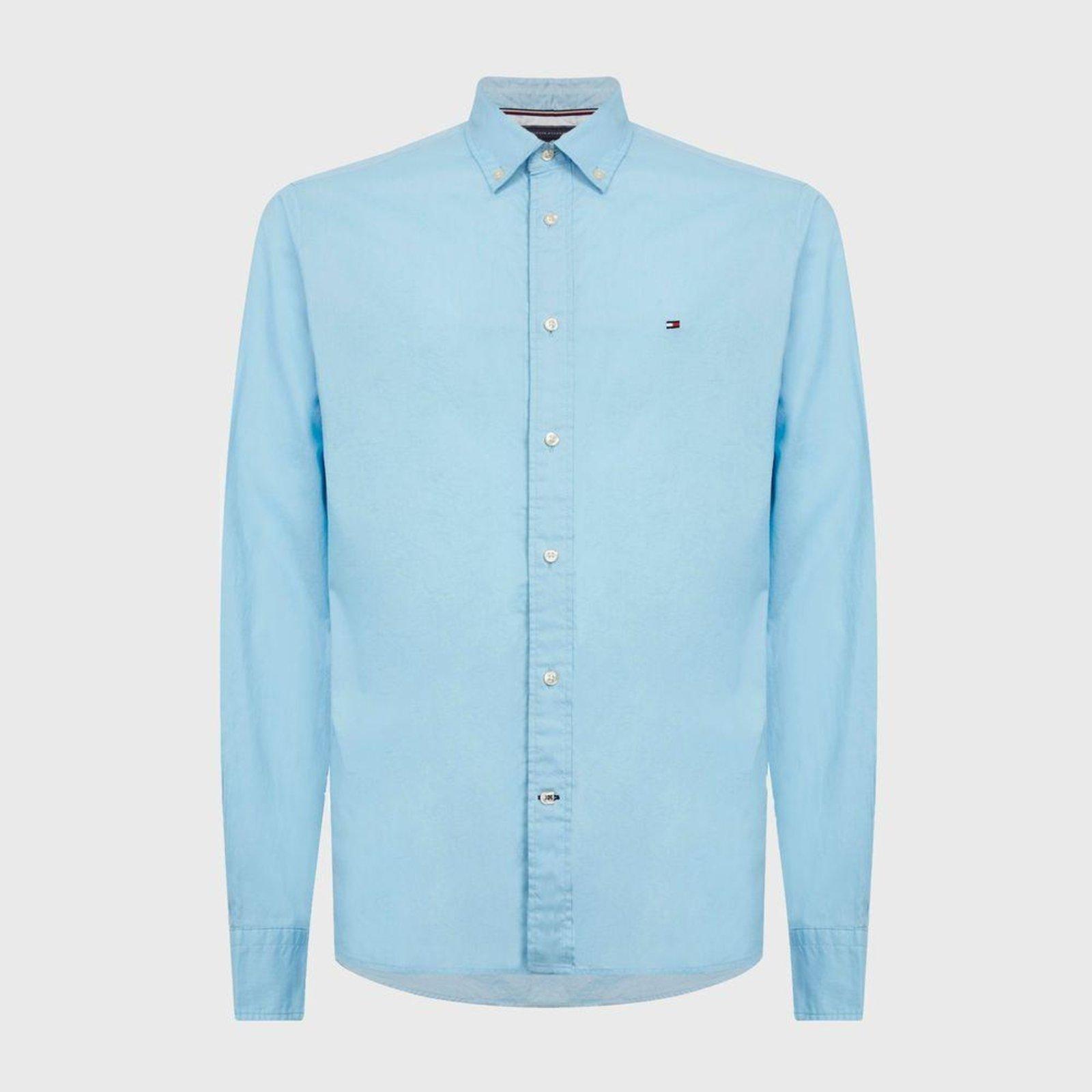 Camisa Tommy Hilfiger Clássica Popeline Azul