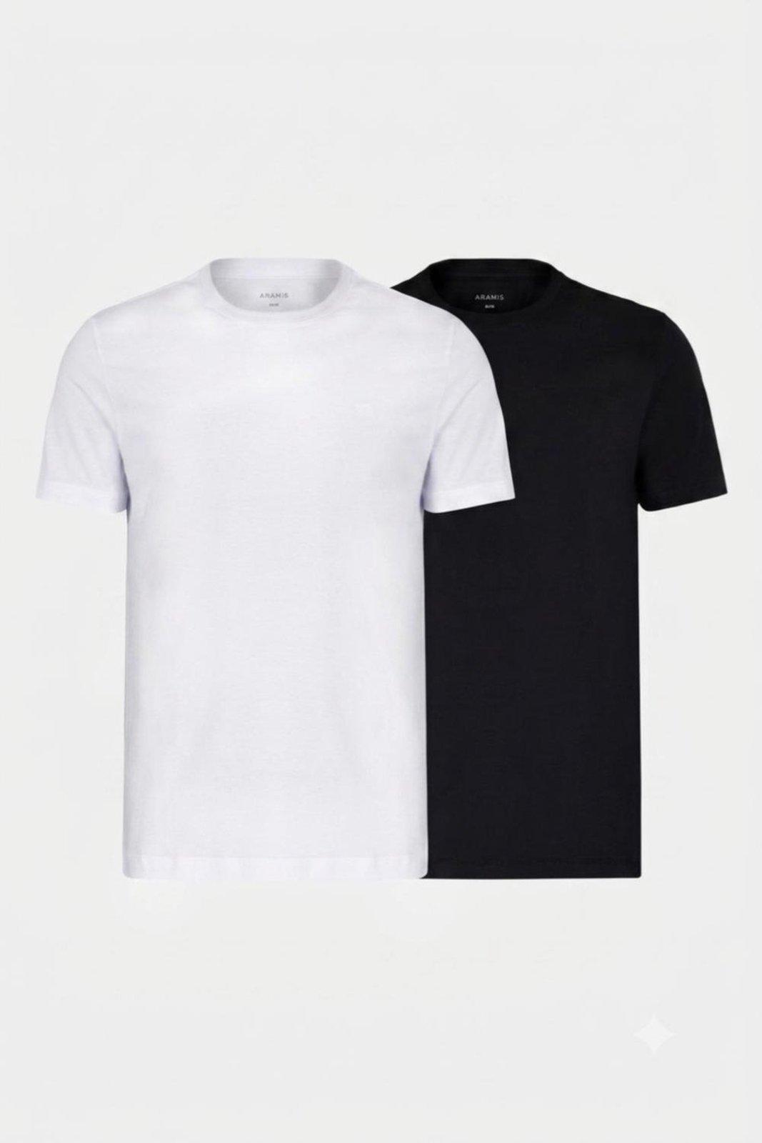 Kit Aramis 2 Camisetas Comfort+ Preto e New Basic Branco