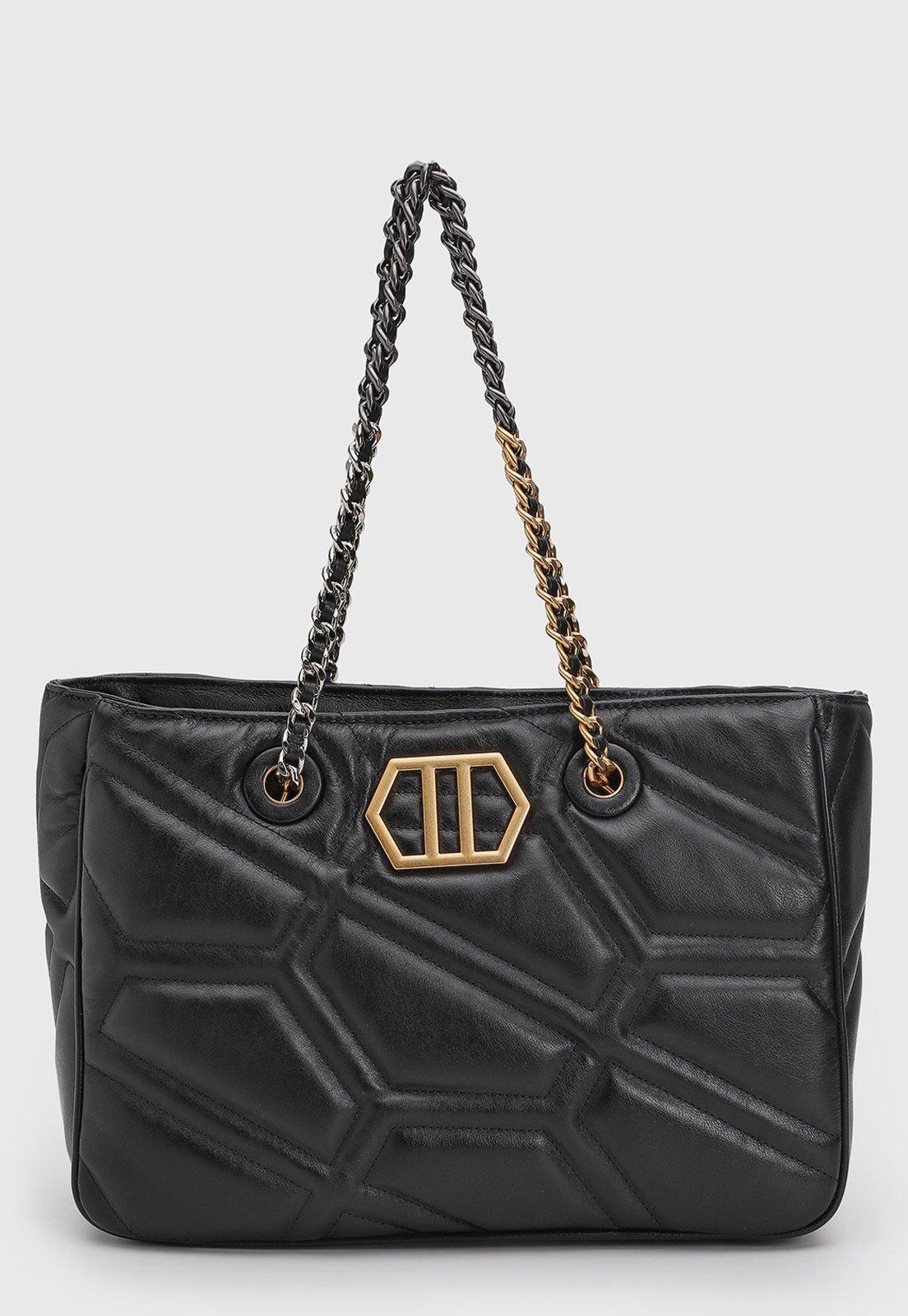 Bolsa Feminina Arezzo Couro Estruturada Preta