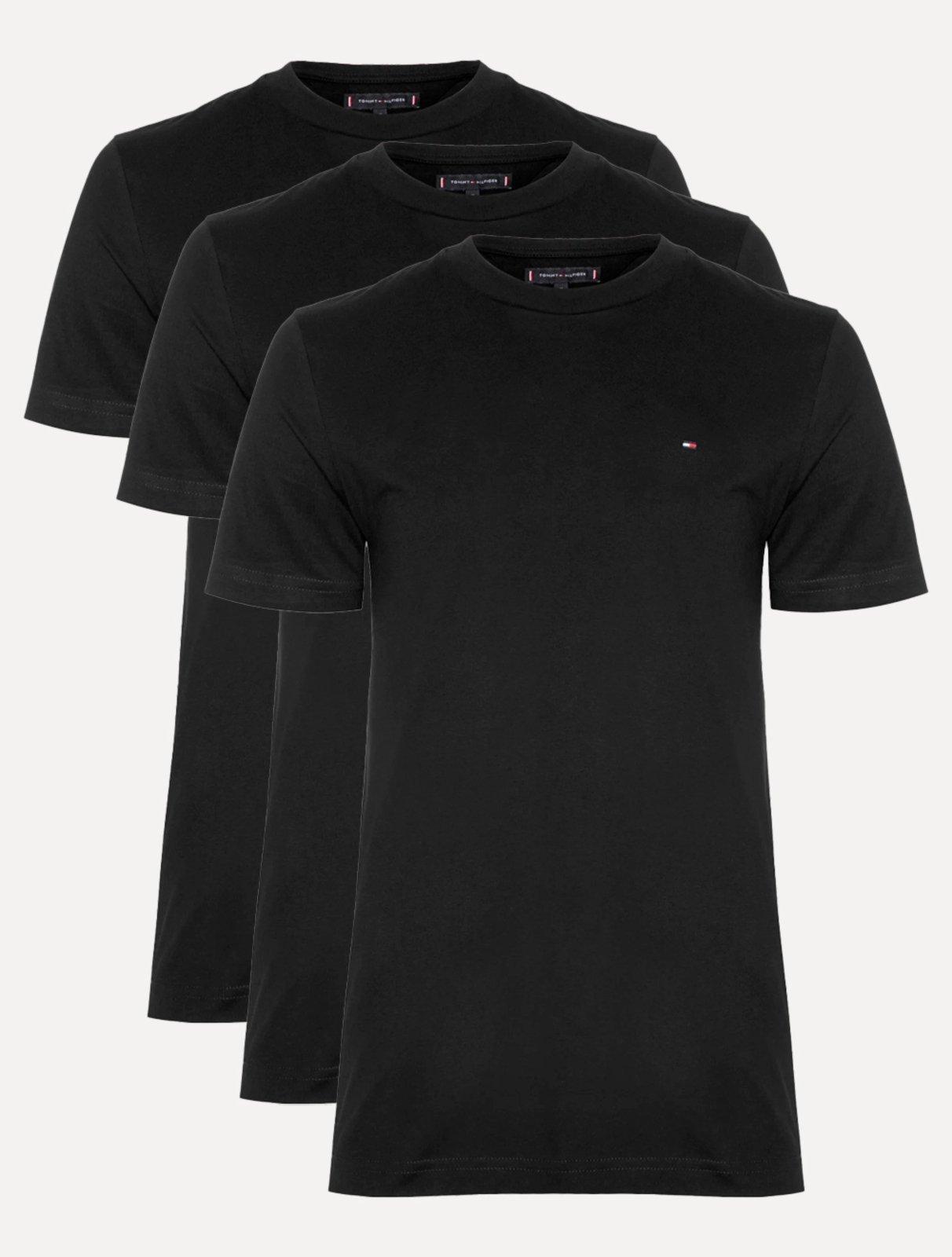 Kit Camisetas Tommy Hilfiger Masculina Essential Preta 3UN