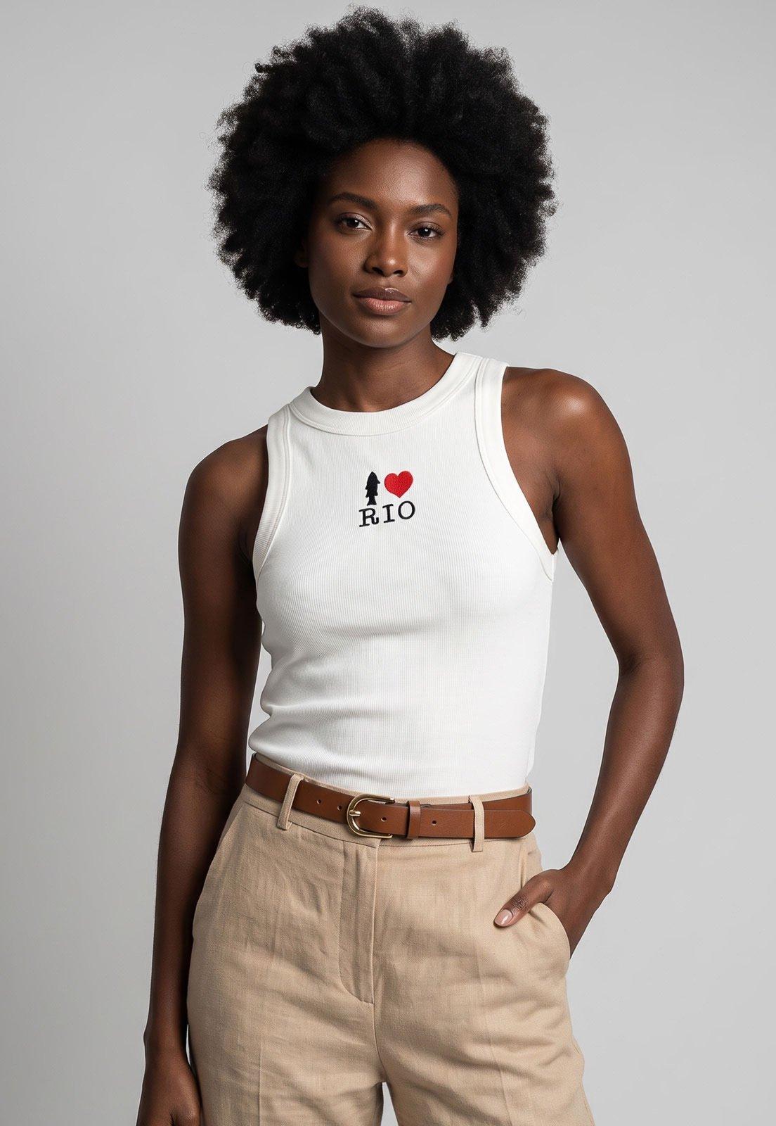 Blusa Feminina FARM Estampa I Love Rio Branca