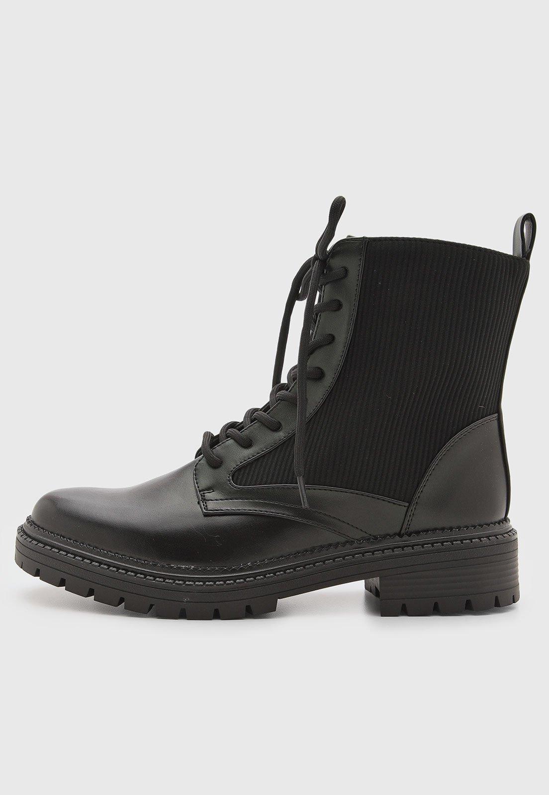 Bota Feminina Arezzo Cano Baixo Preta