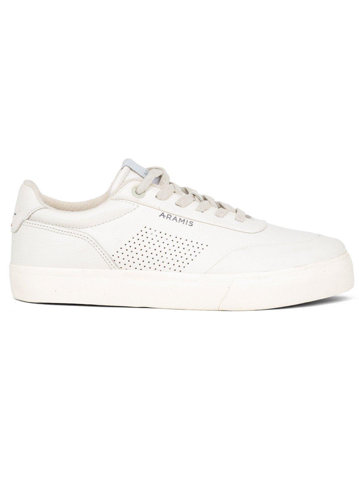Tênis Masculino Aramis Easy Spirit Couro Legítimo Confortável Cadarço Branco Off White