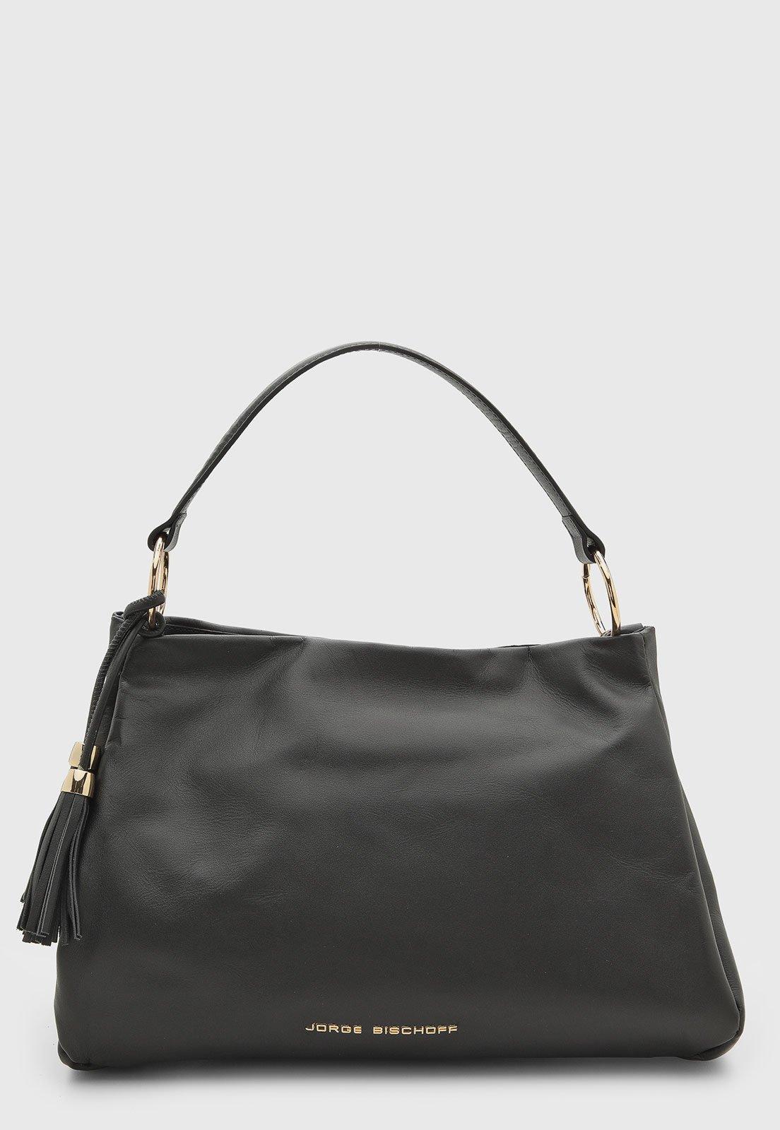 Bolsa Feminina Jorge Bischoff Couro Preta