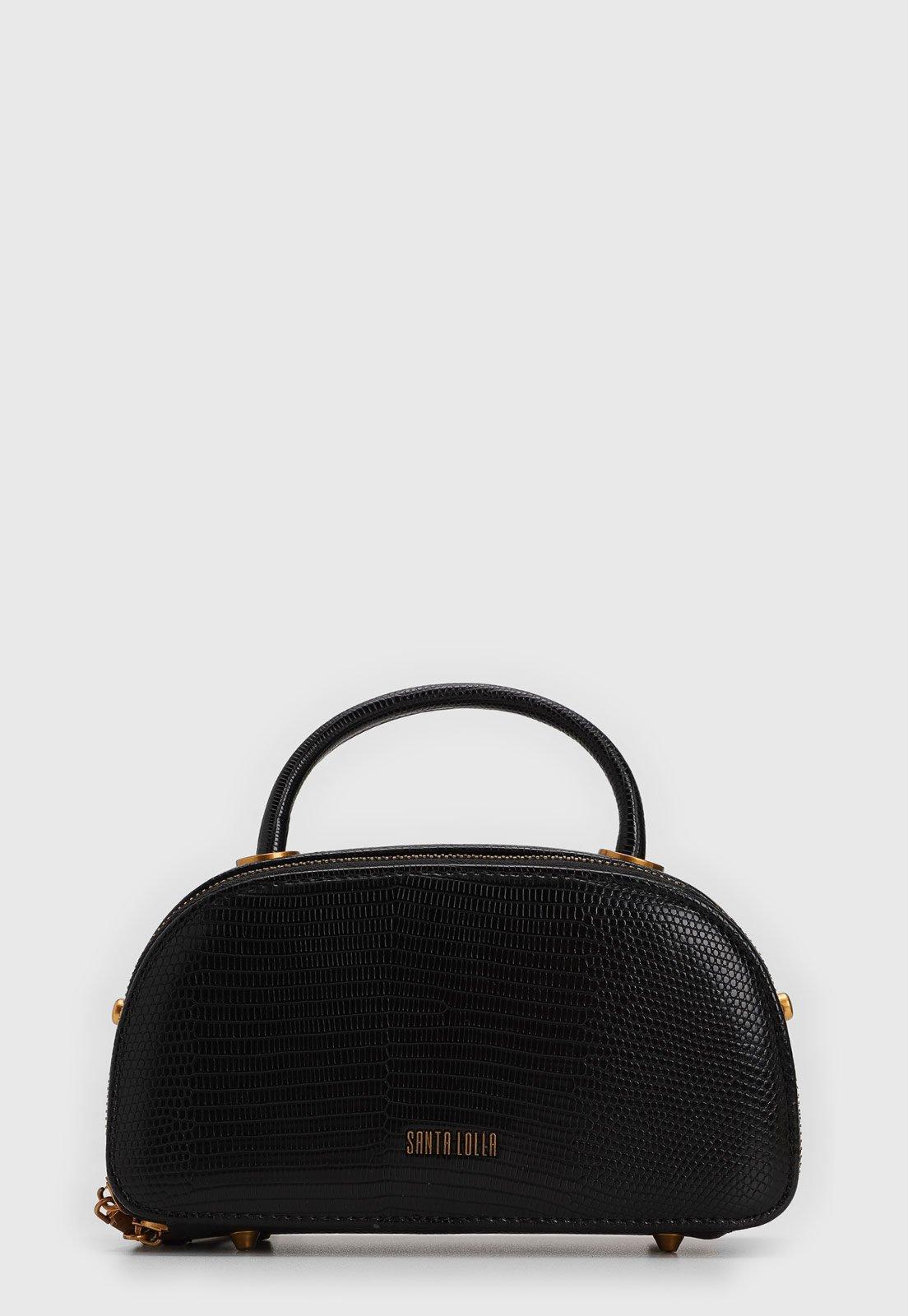 Bolsa Tiracolo Santa Lolla Lezard Preta
