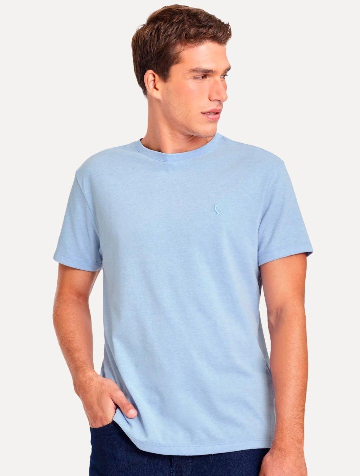 Camiseta Reserva Masculina Regular Mescla Touch Azul Claro