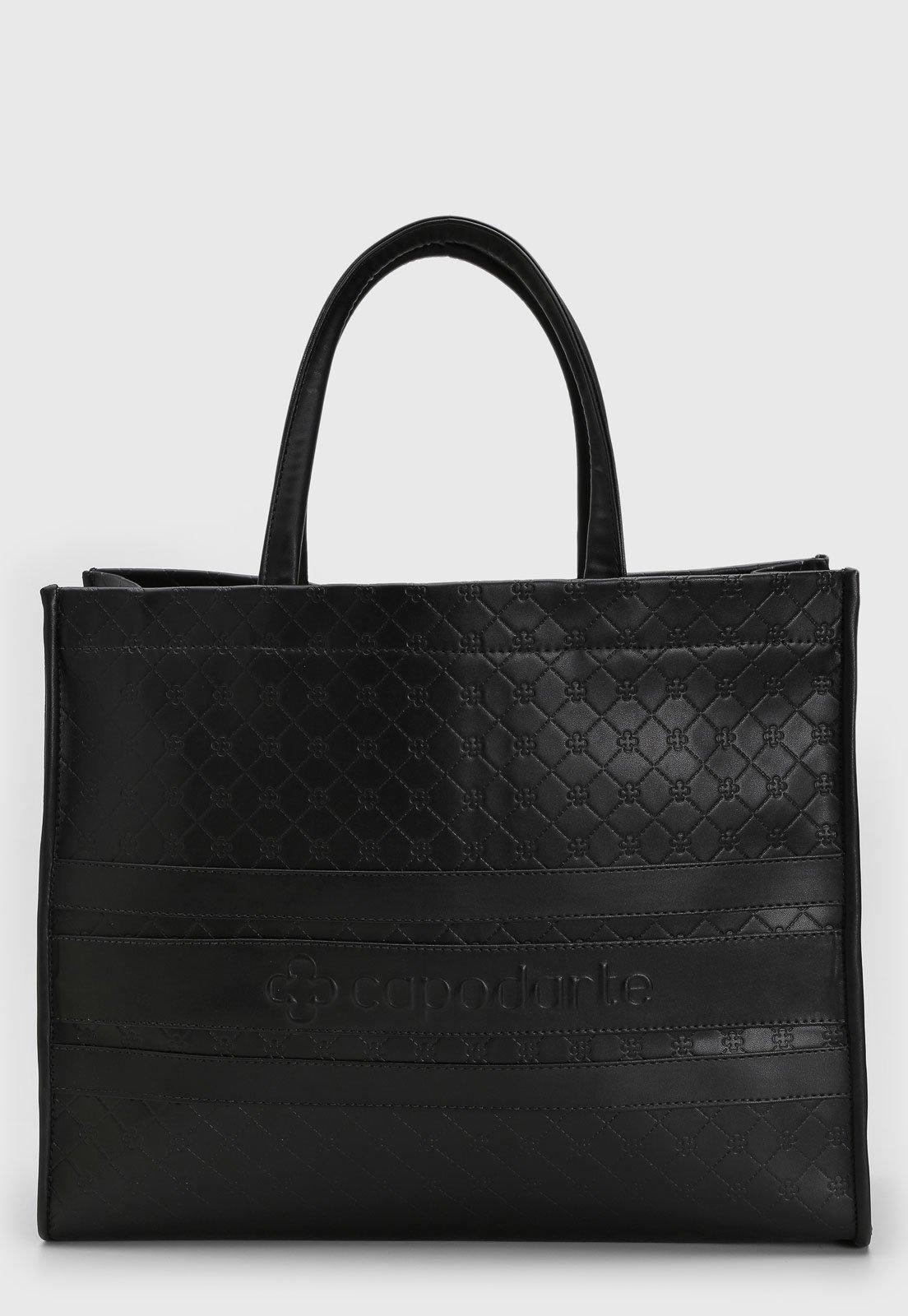 Bolsa Universitária Capodarte Tote Monograma Preta