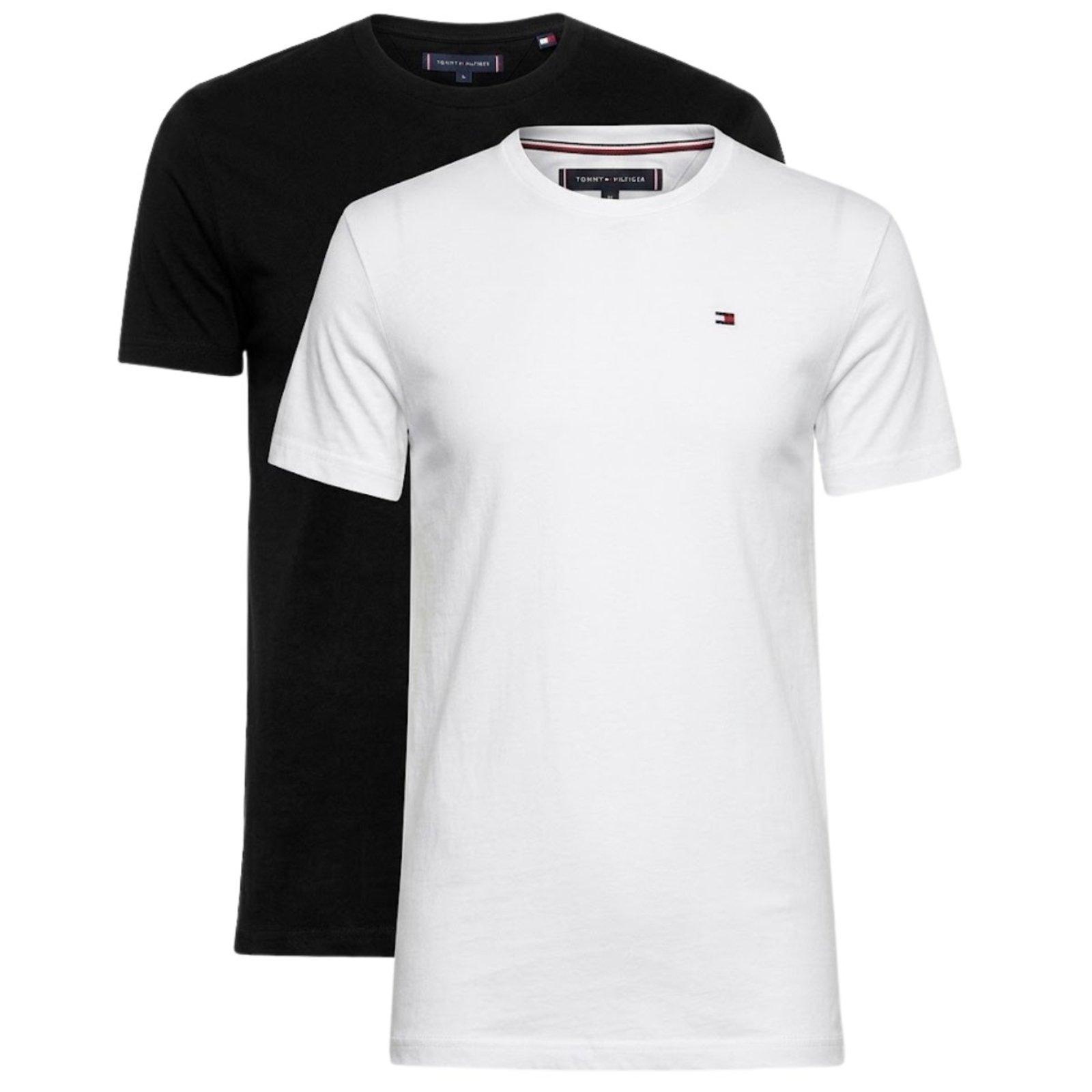 KIT 2 CAMISETAS TOMMY HILFIGER BASICA PRETA/BRANCA