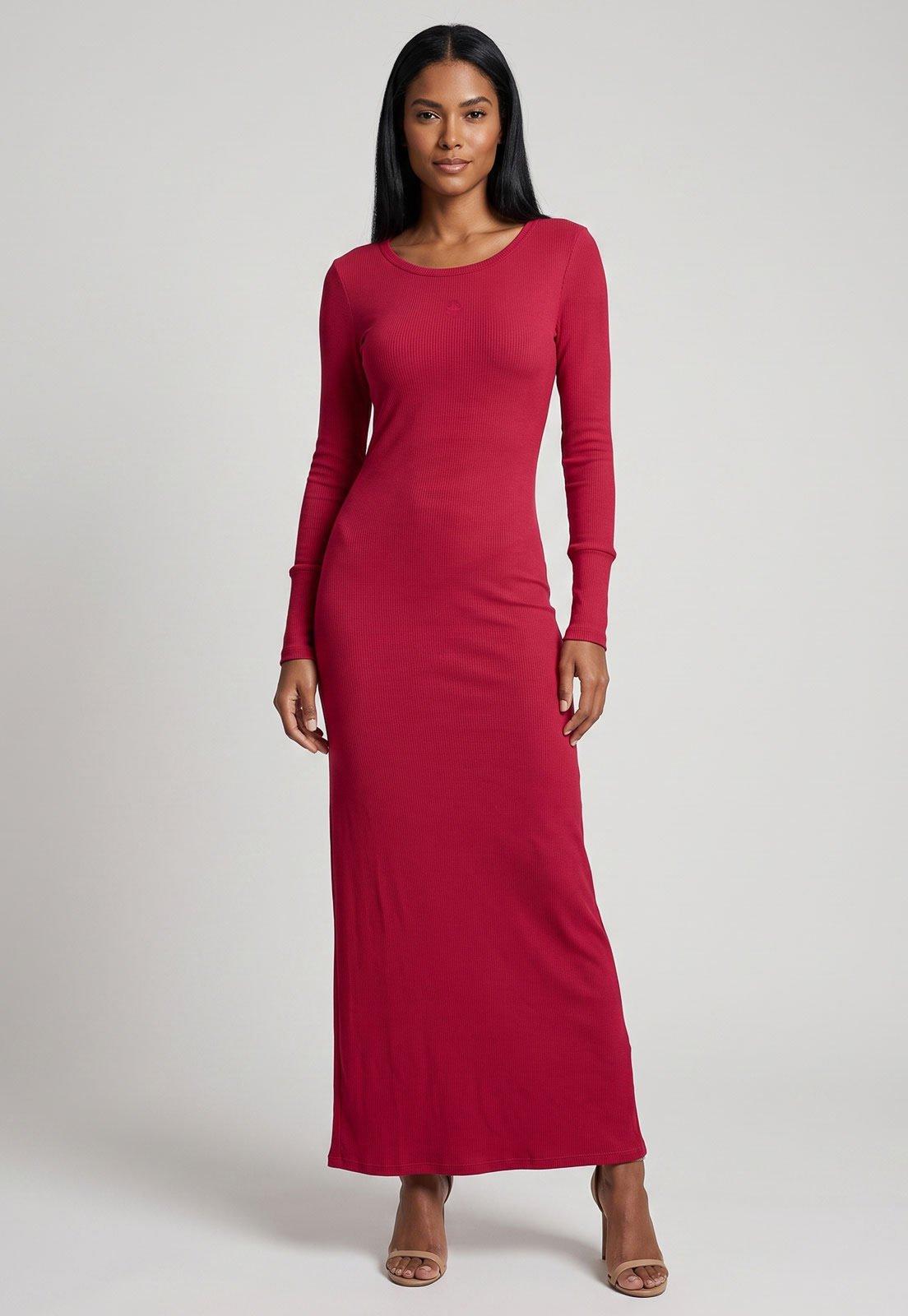Vestido Lança Perfume Longo Manga Longa Rosa