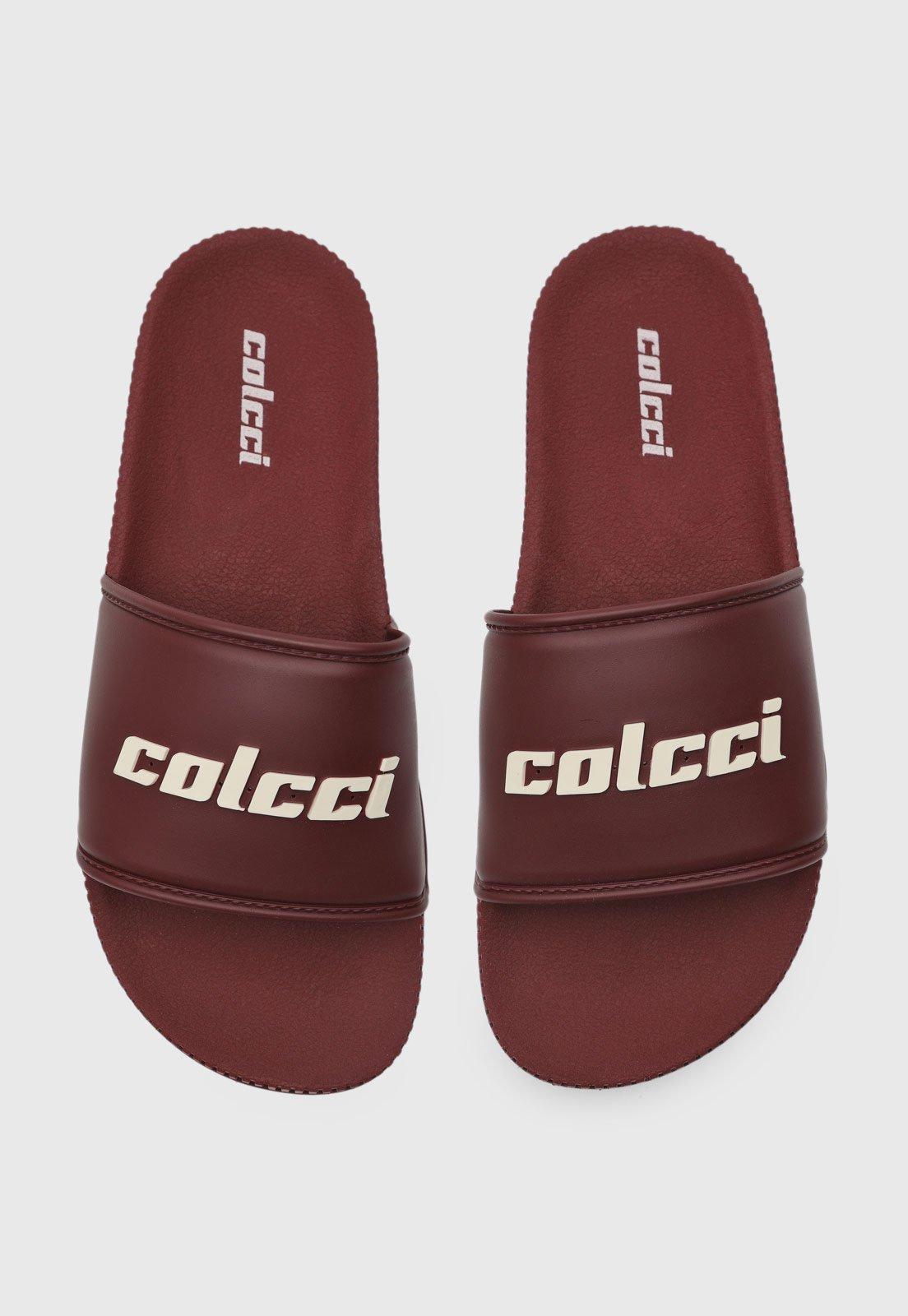 Chinelo Slide Colcci Logo Vinho