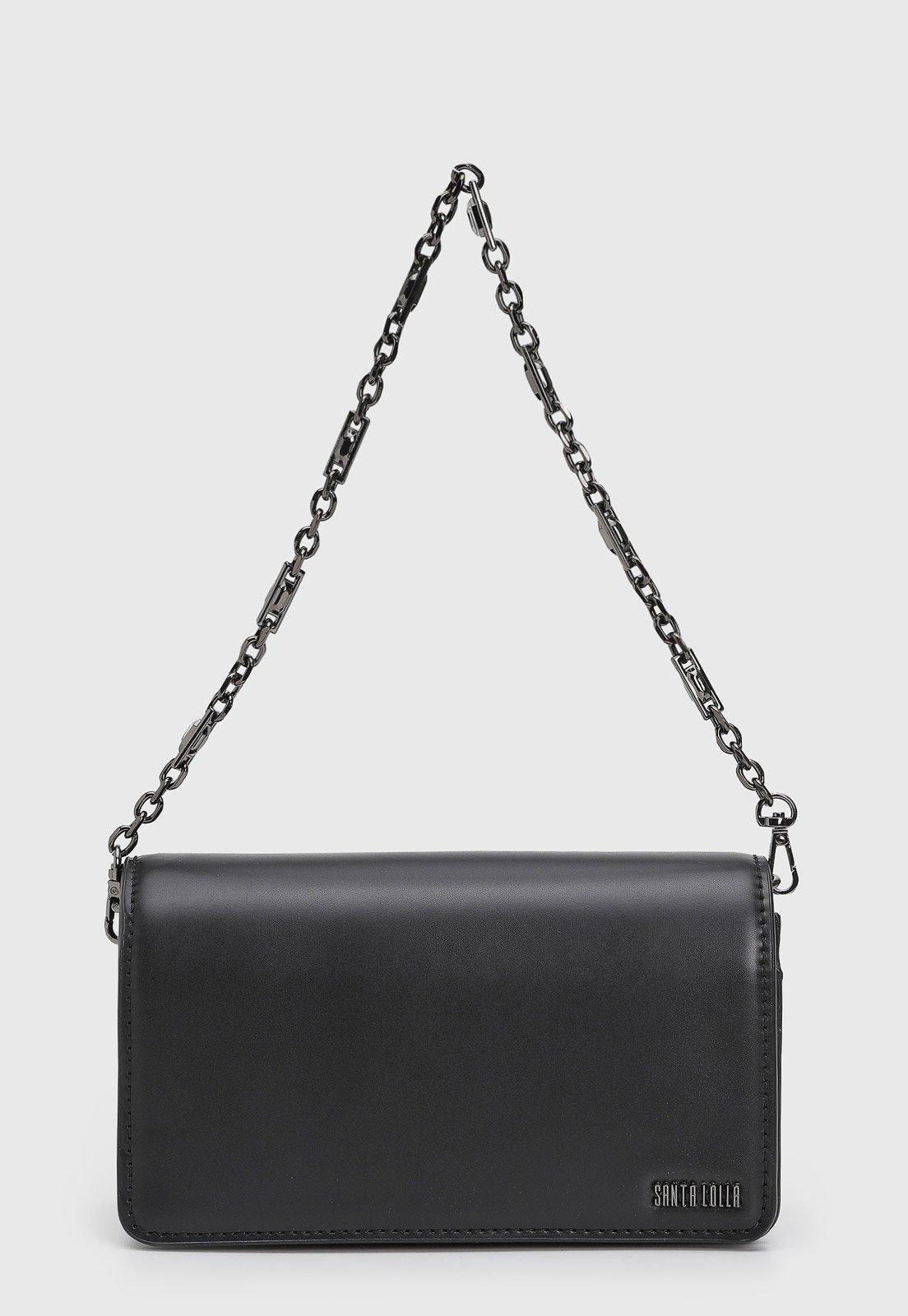 Bolsa Feminina Santa Lolla Média Corrente Preta