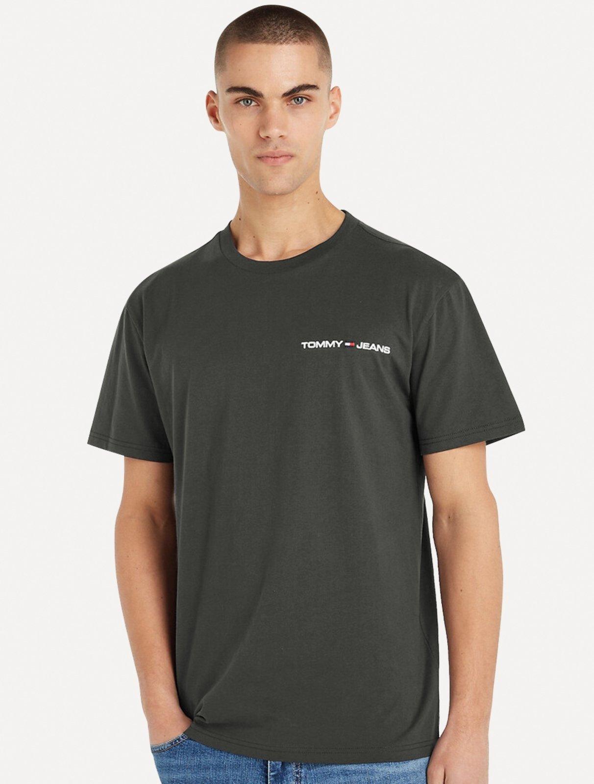 Camiseta Tommy Jeans Masculina Classic Linear Embroidered Chest Chumbo