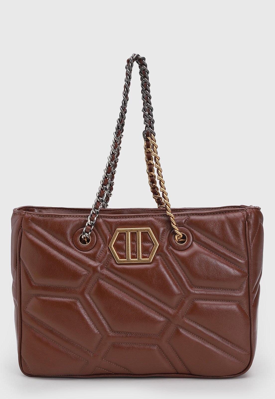 Bolsa Feminina Arezzo Couro Estruturada Marrom