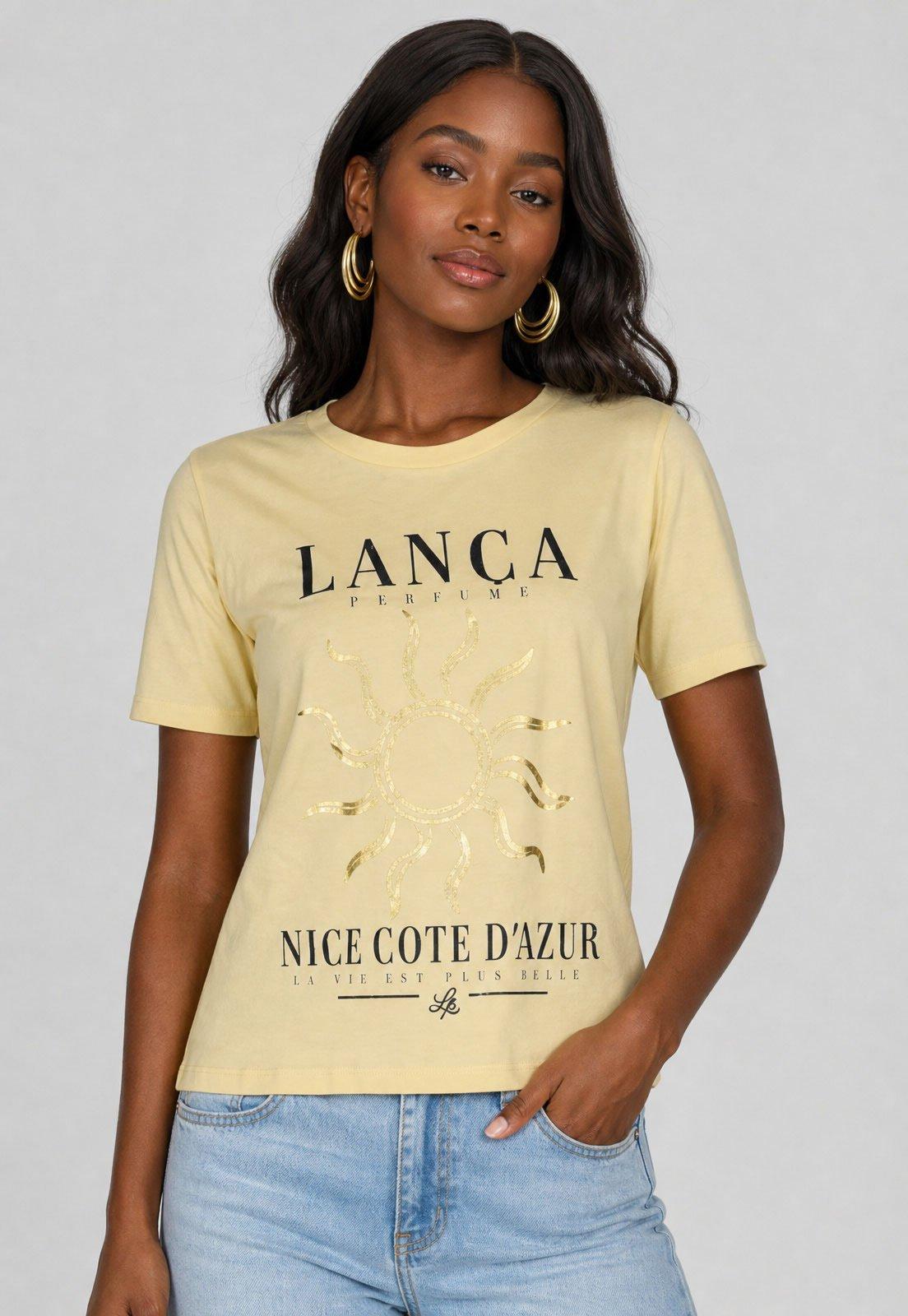 Camiseta Feminina Lança Perfume Sol Amarela
